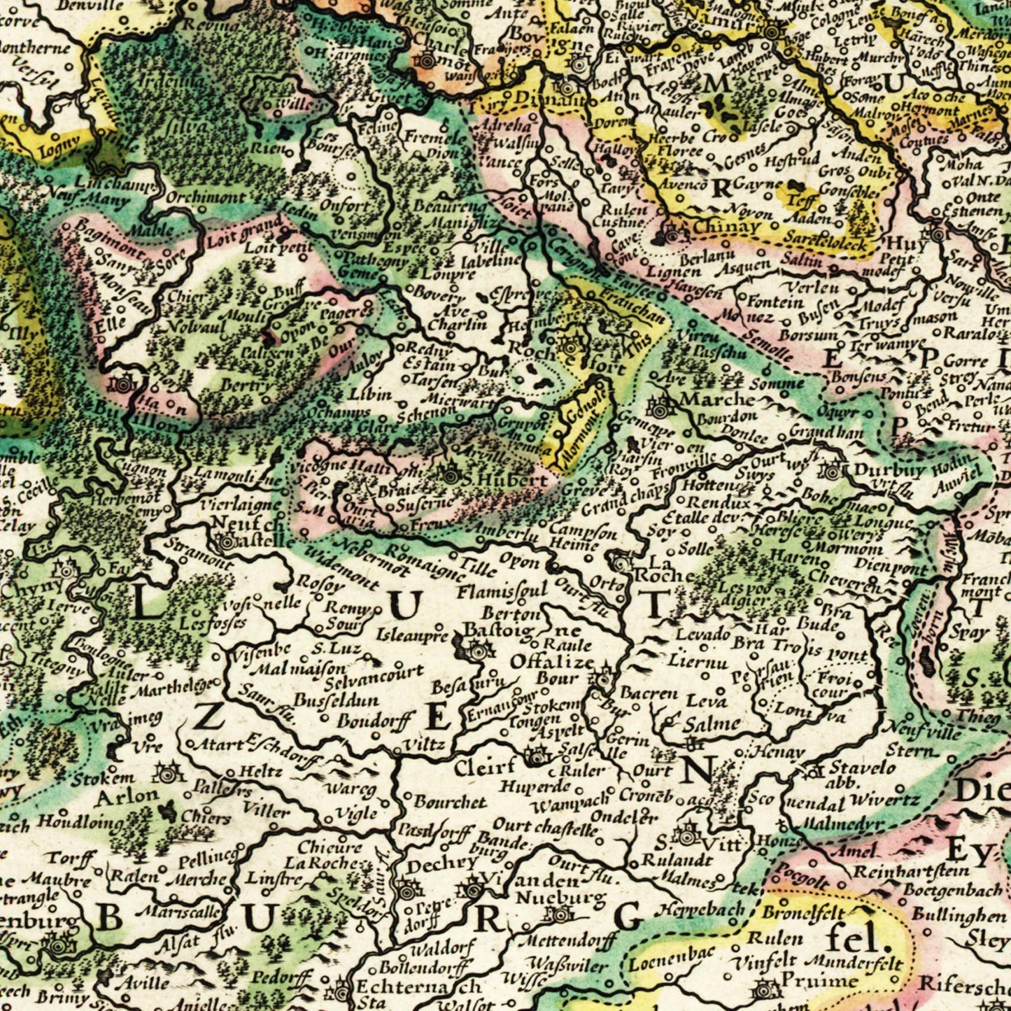 Historische Landkarte Niederlande um 1647