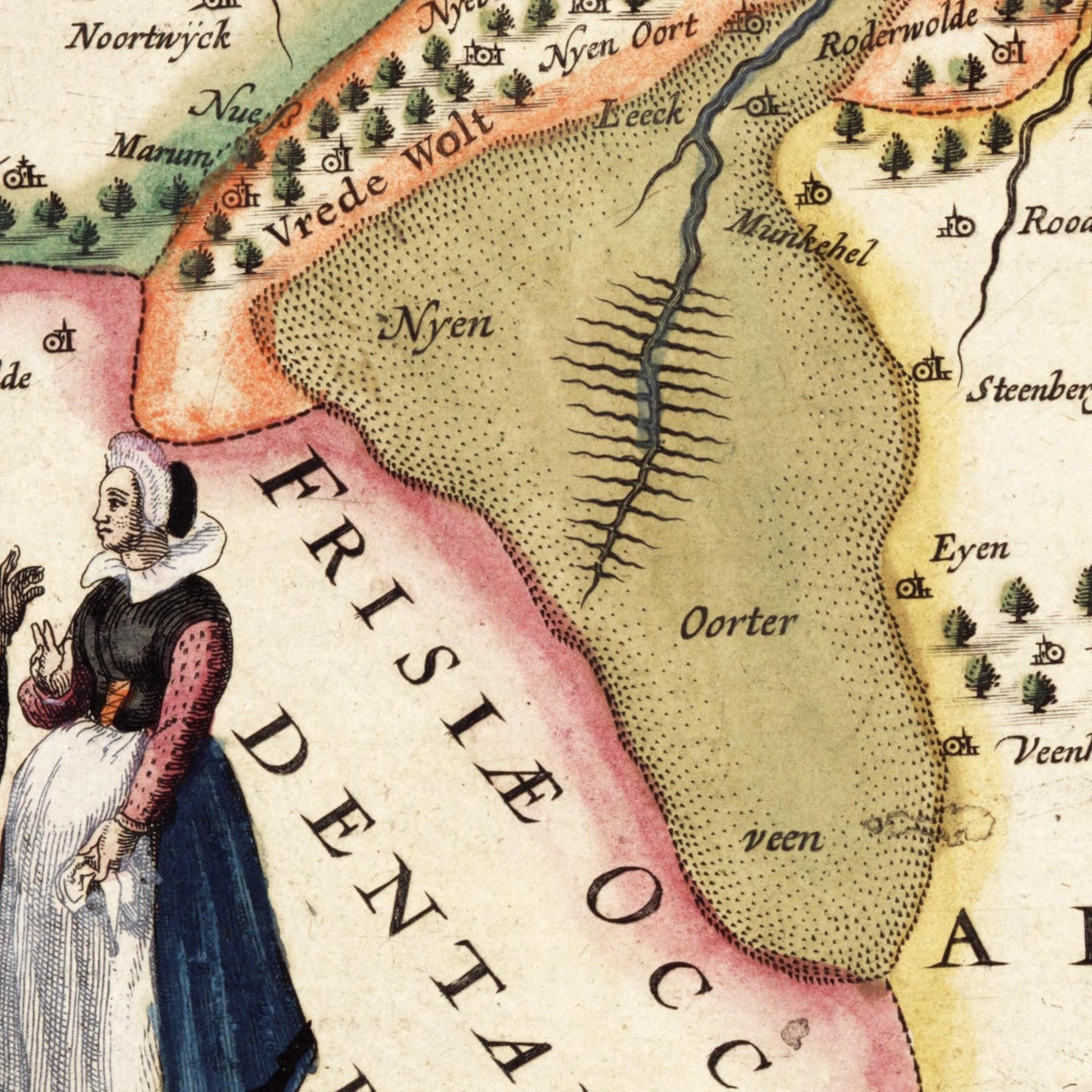 Historische Landkarte Provinz Groningen um 1617