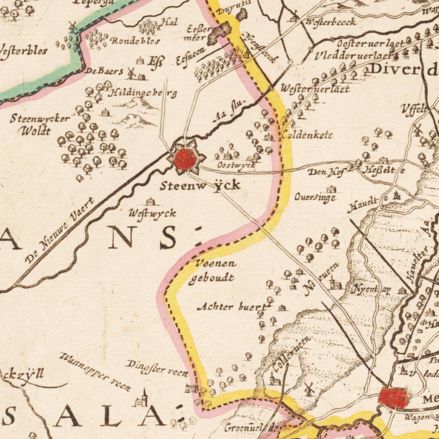 Historische Landkarte Provinz Drenthe um 1775