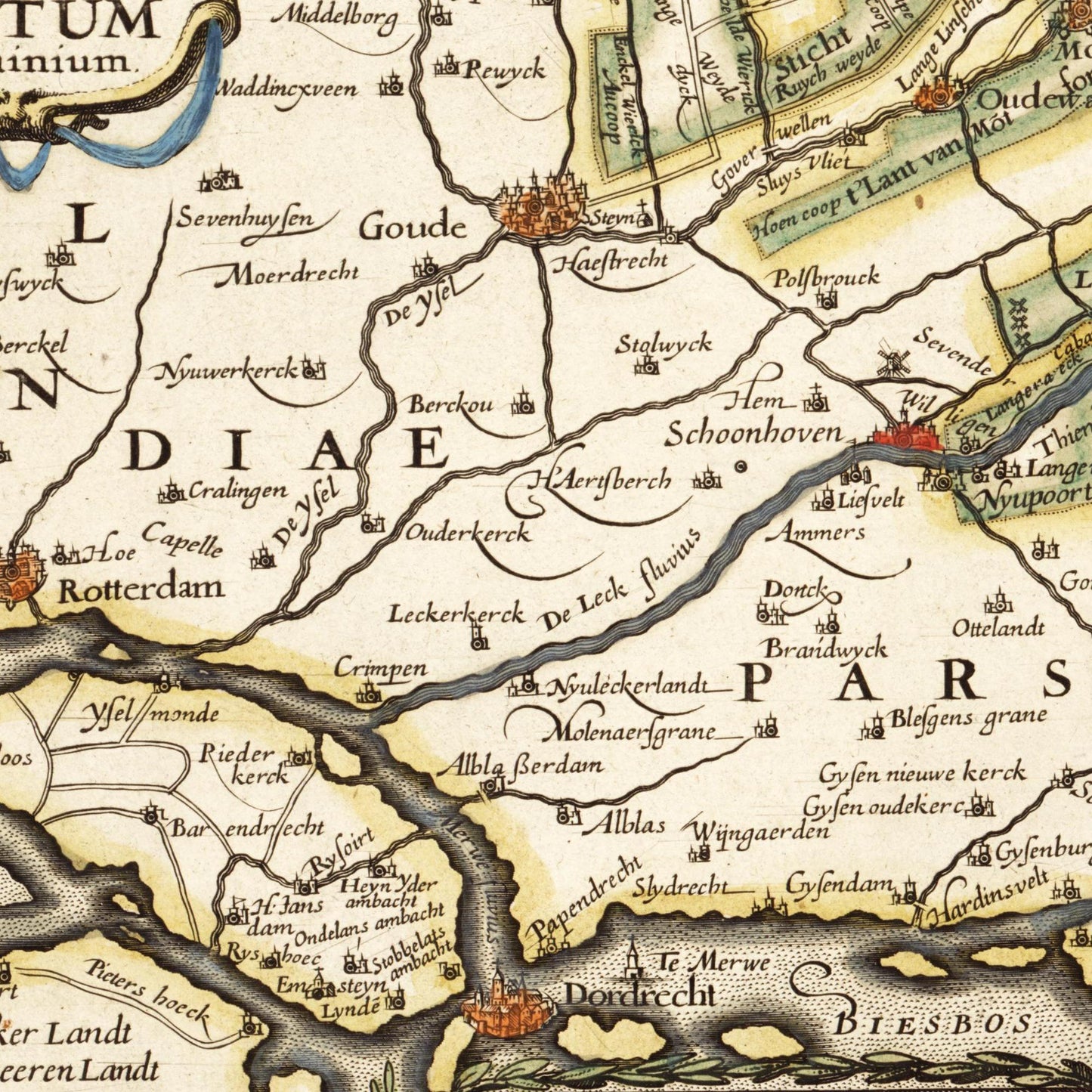 Historische Landkarte Provinz Utrecht um 1617