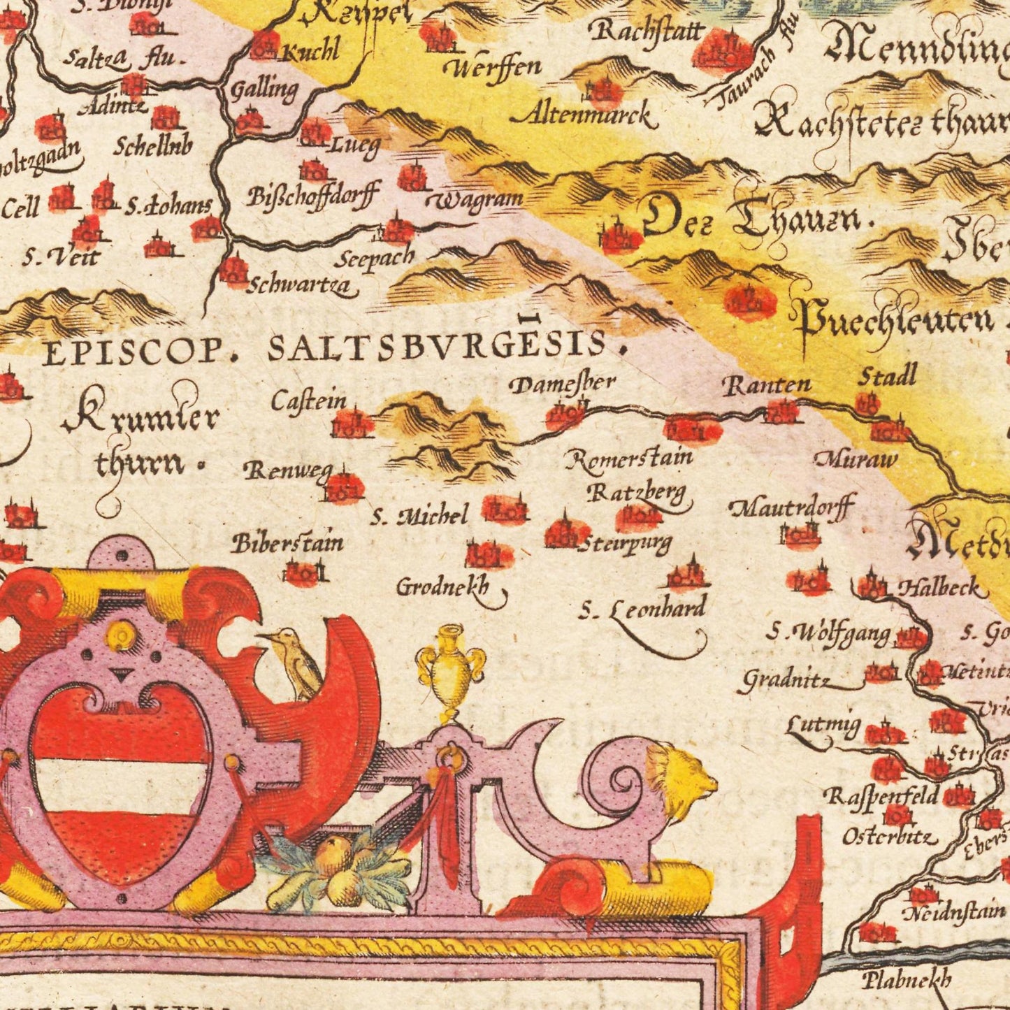 Historische Landkarte Österreich um 1609