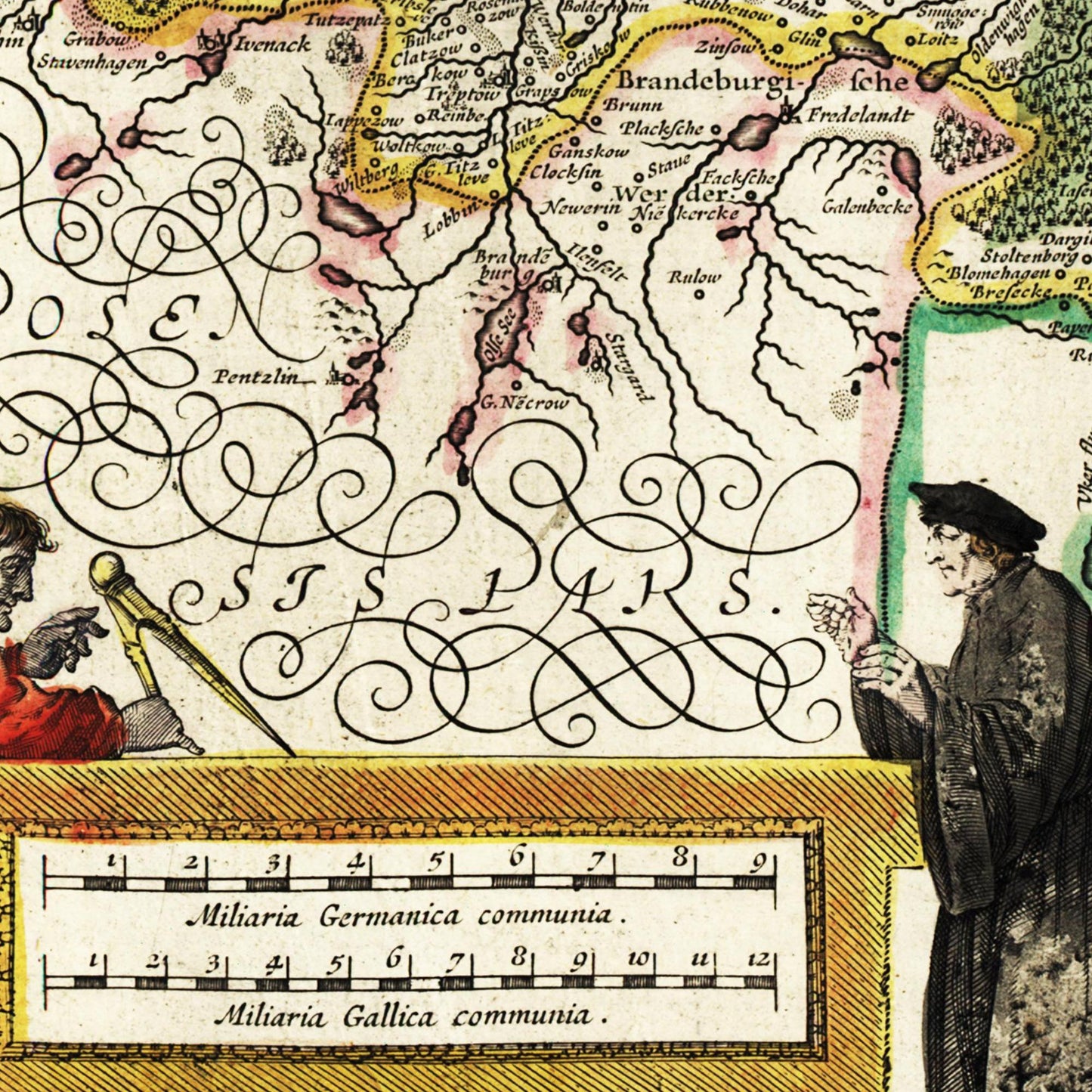 Historische Landkarte Pommern um 1647