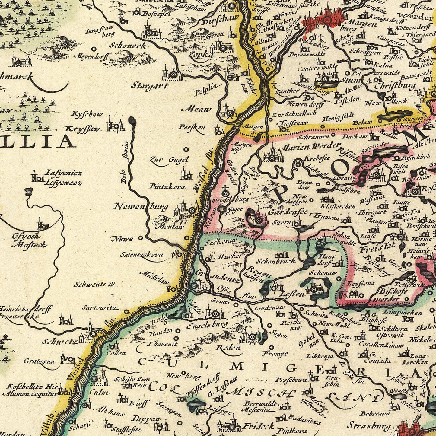 Historische Landkarte Preußen um 1680