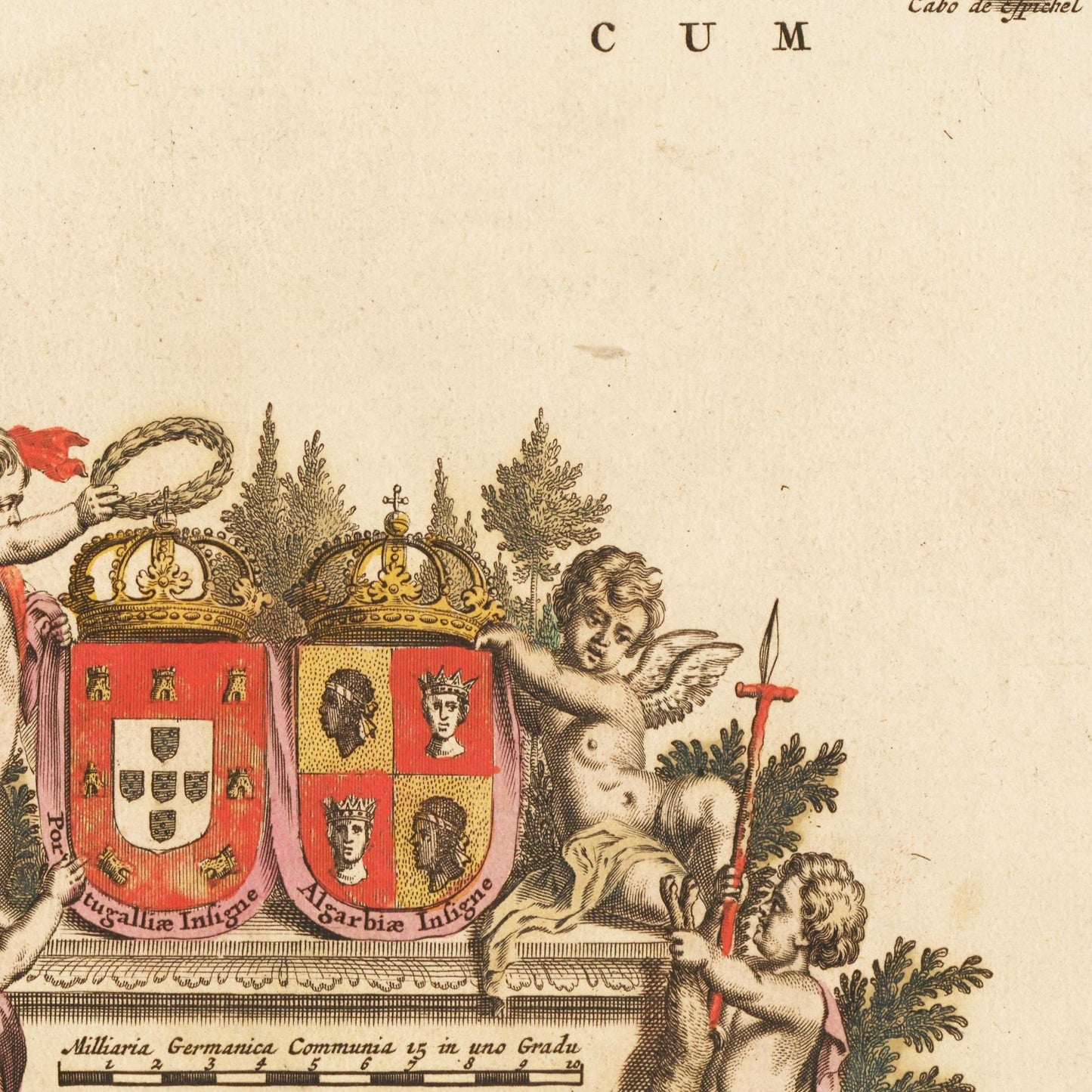 Historische Landkarte Portugal um 1698