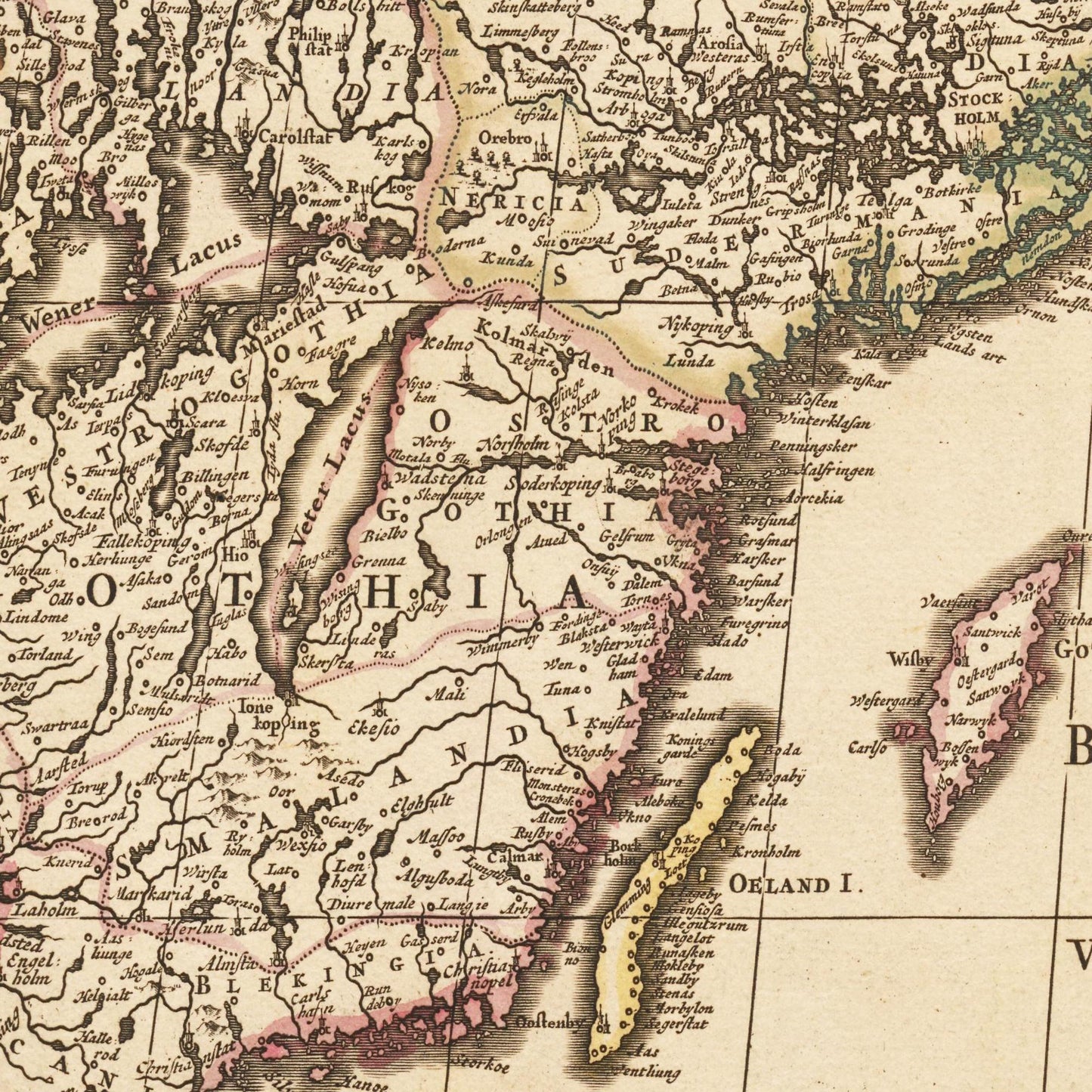 Historische Landkarte Schweden um 1698