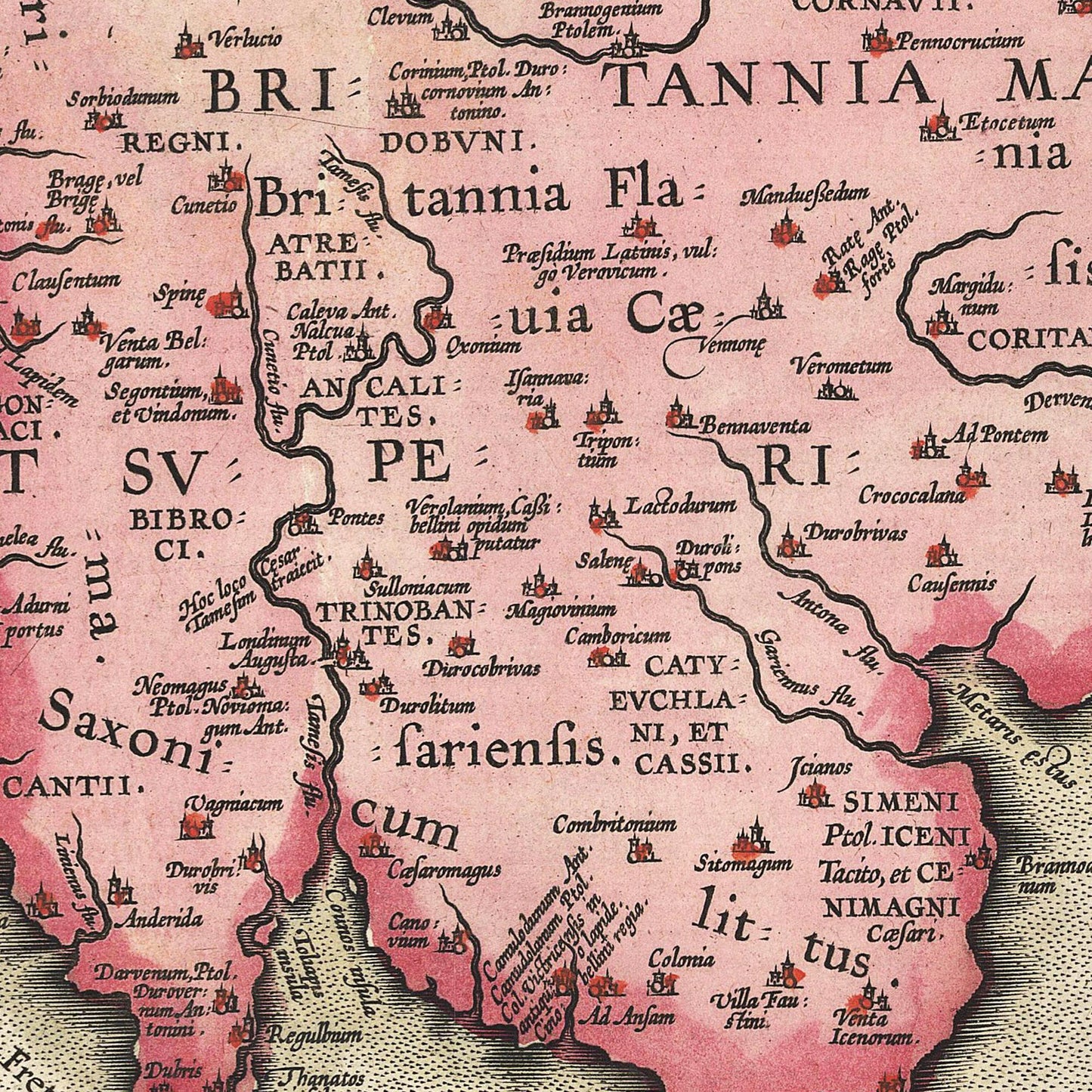 Historische Landkarte Historisches Britannien um 1595