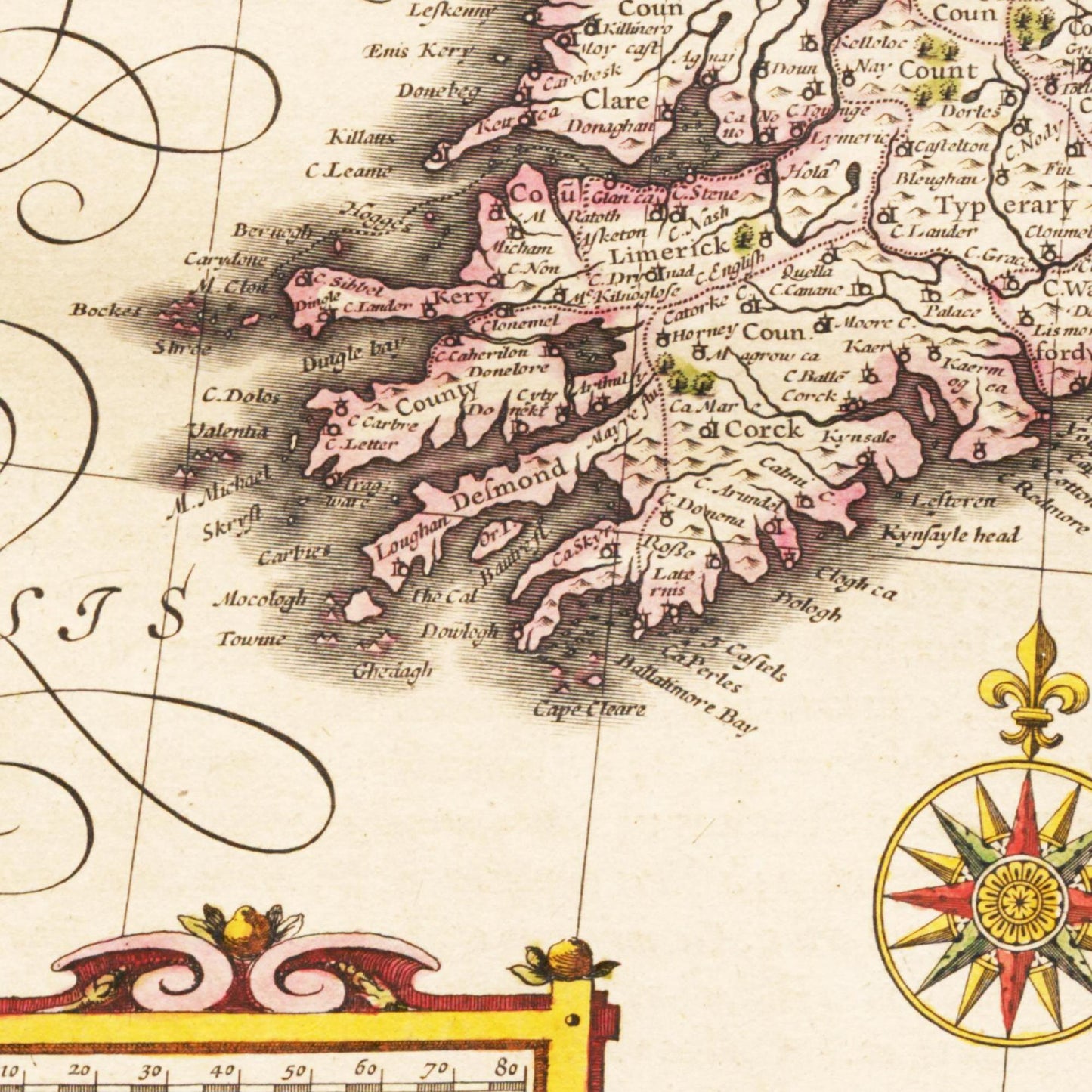 Historische Landkarte Vereinigtes Königreich um 1635