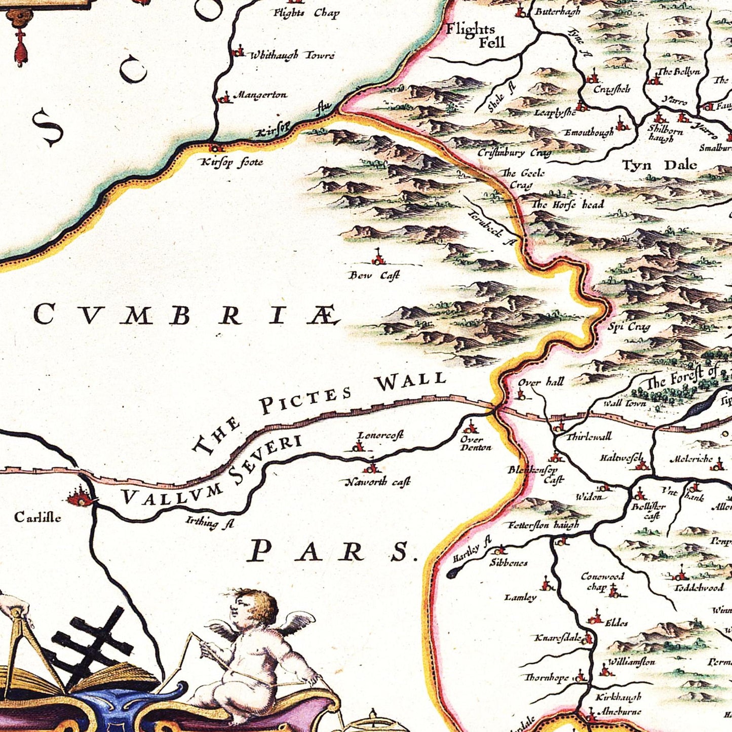 Historische Landkarte Northumberland um 1646