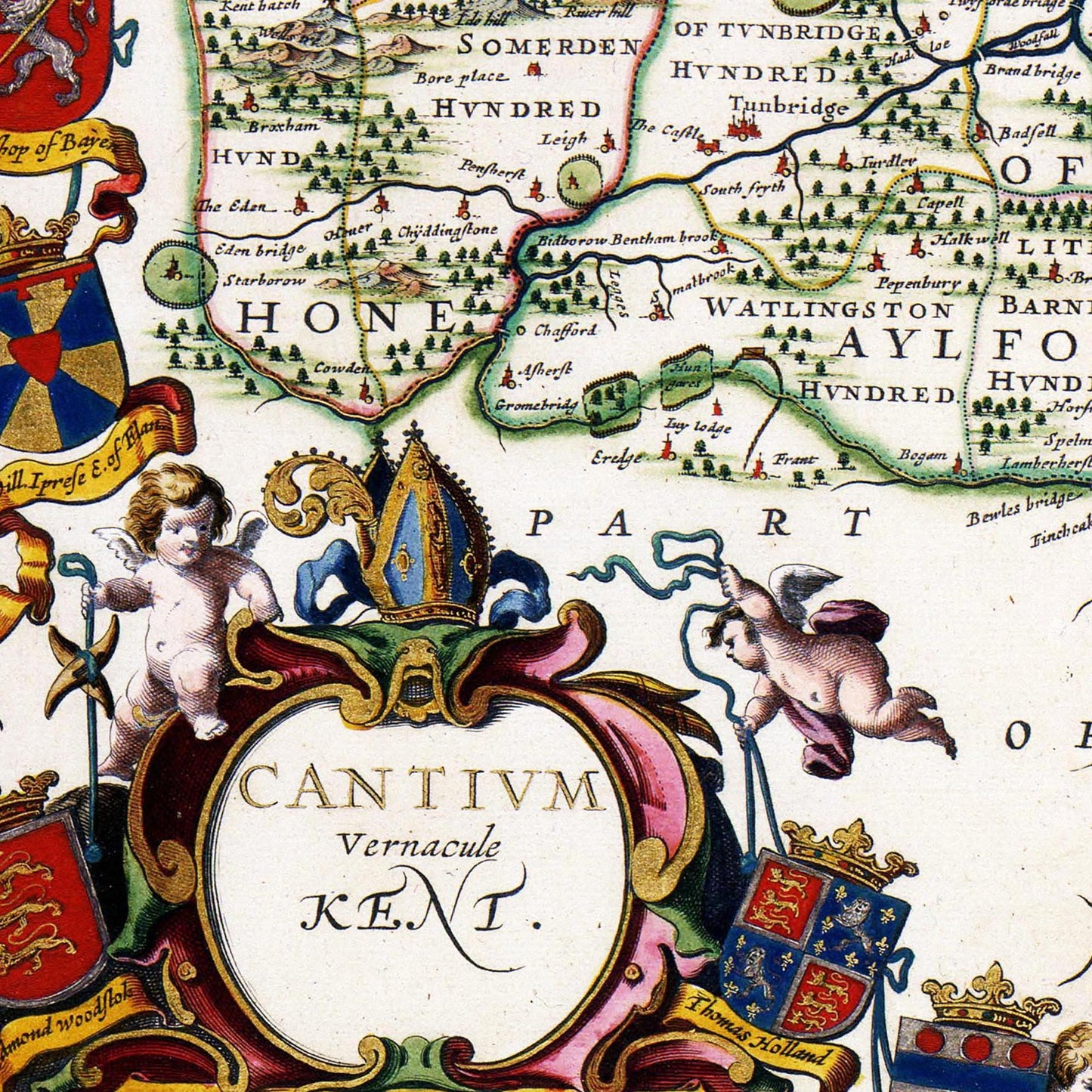 Historische Landkarte Kent um 1646
