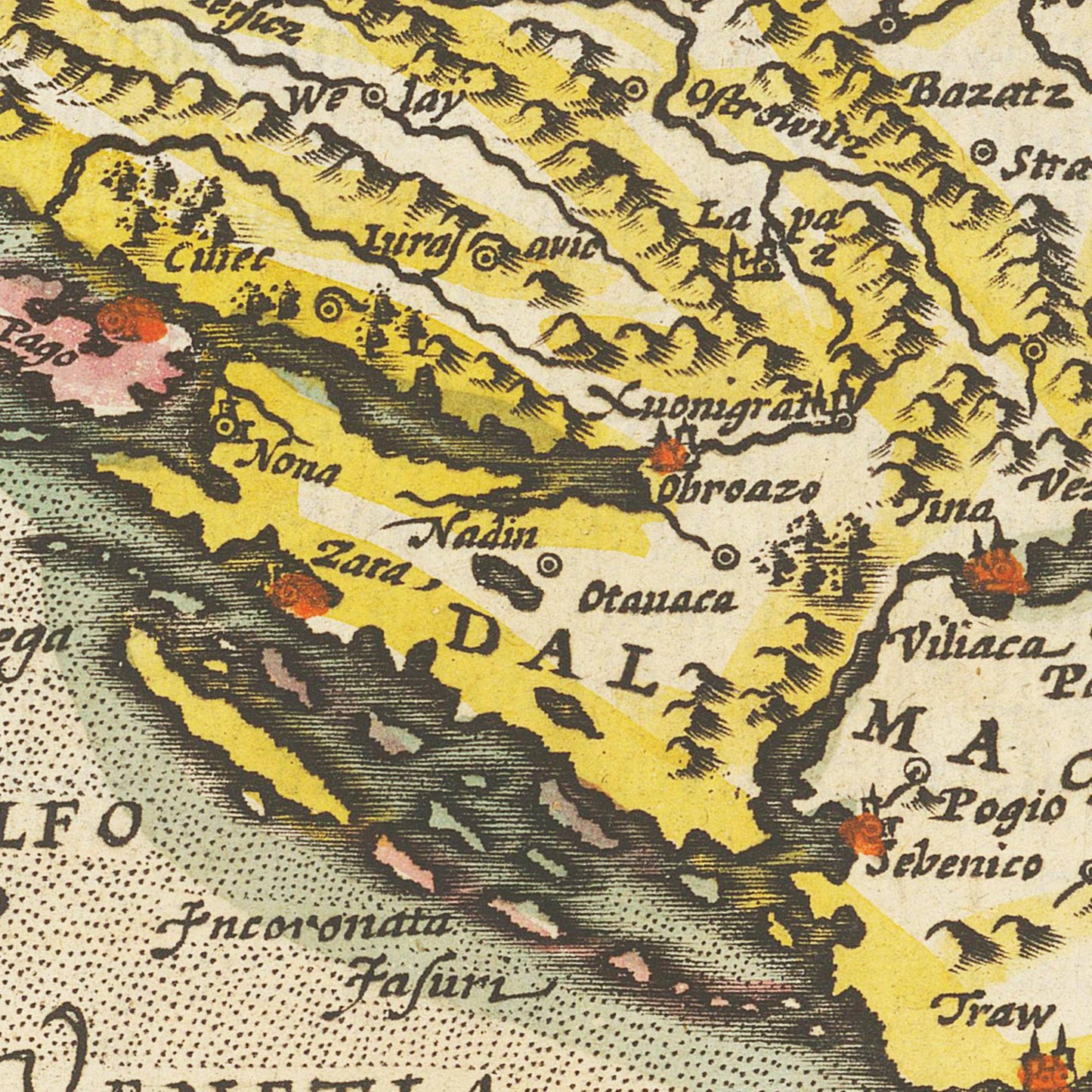 Historische Landkarte Balkan um 1609