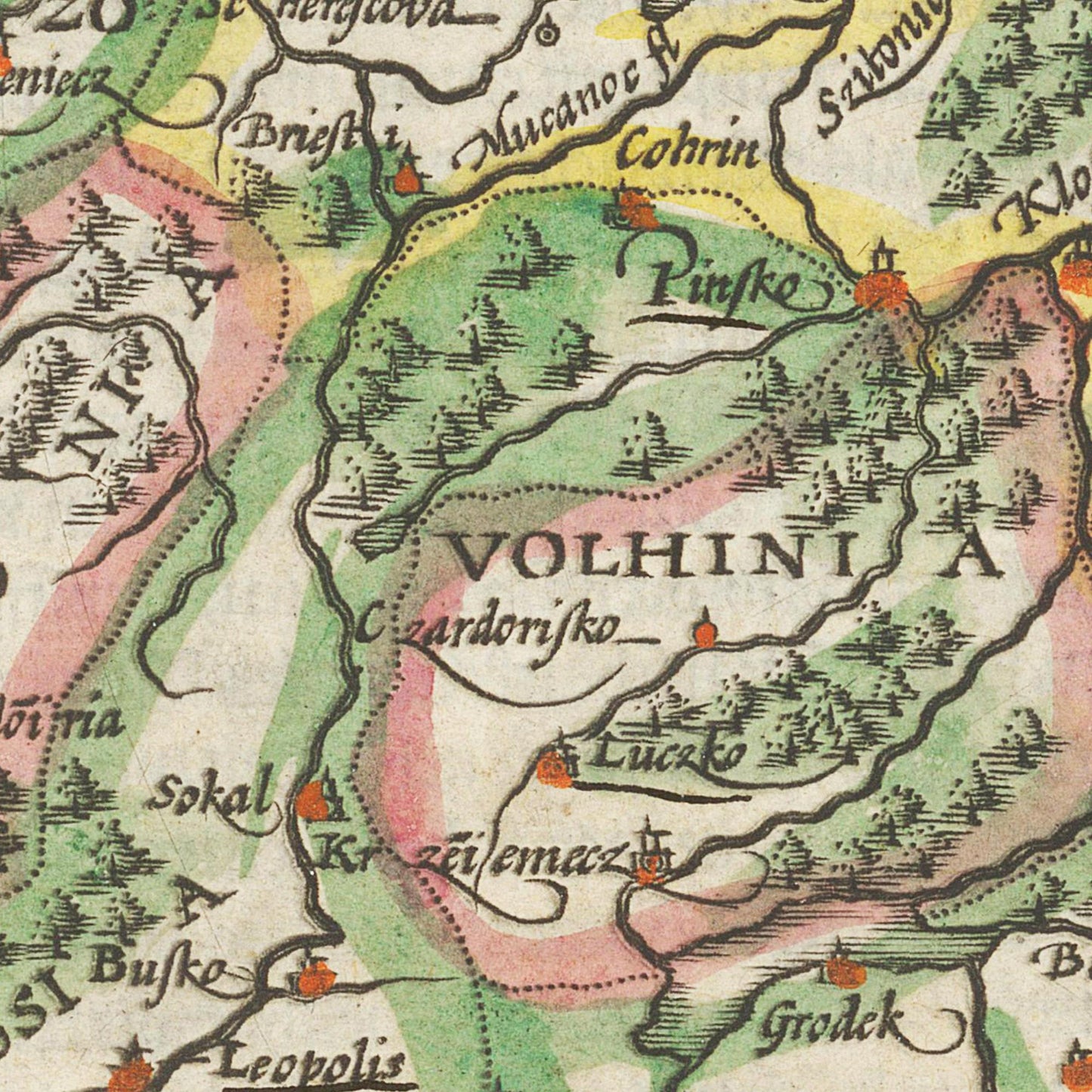 Historische Landkarte Litauen um 1609