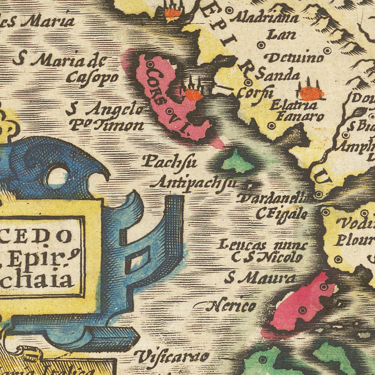 Historische Landkarte Mazedonien um 1609