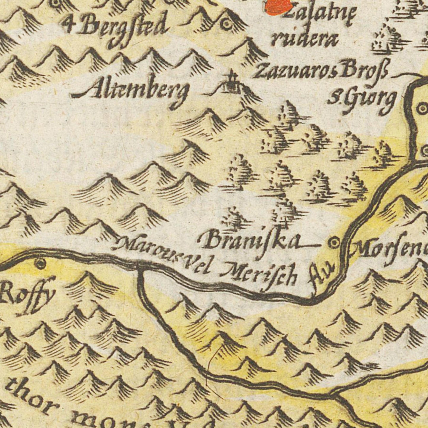 Historische Landkarte Transilvanien um 1609