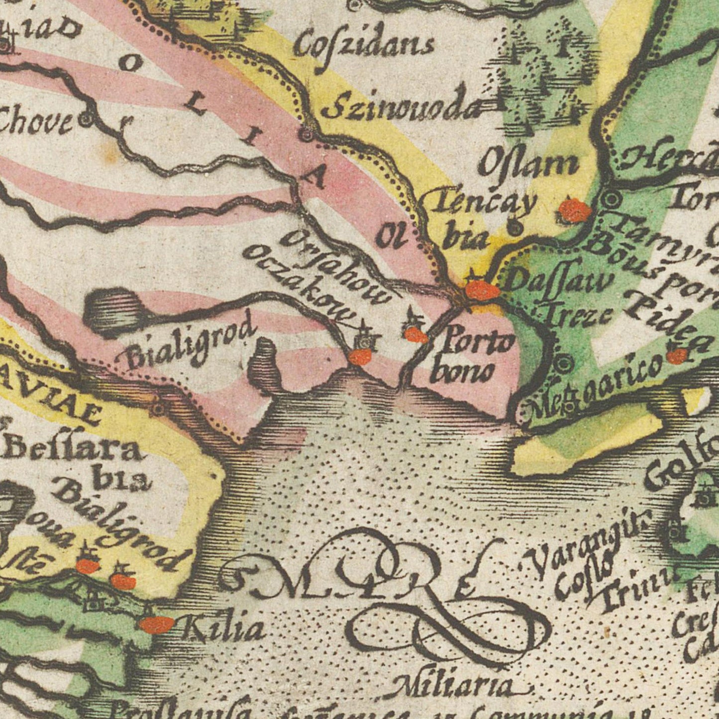 Historische Landkarte Ukraine um 1609