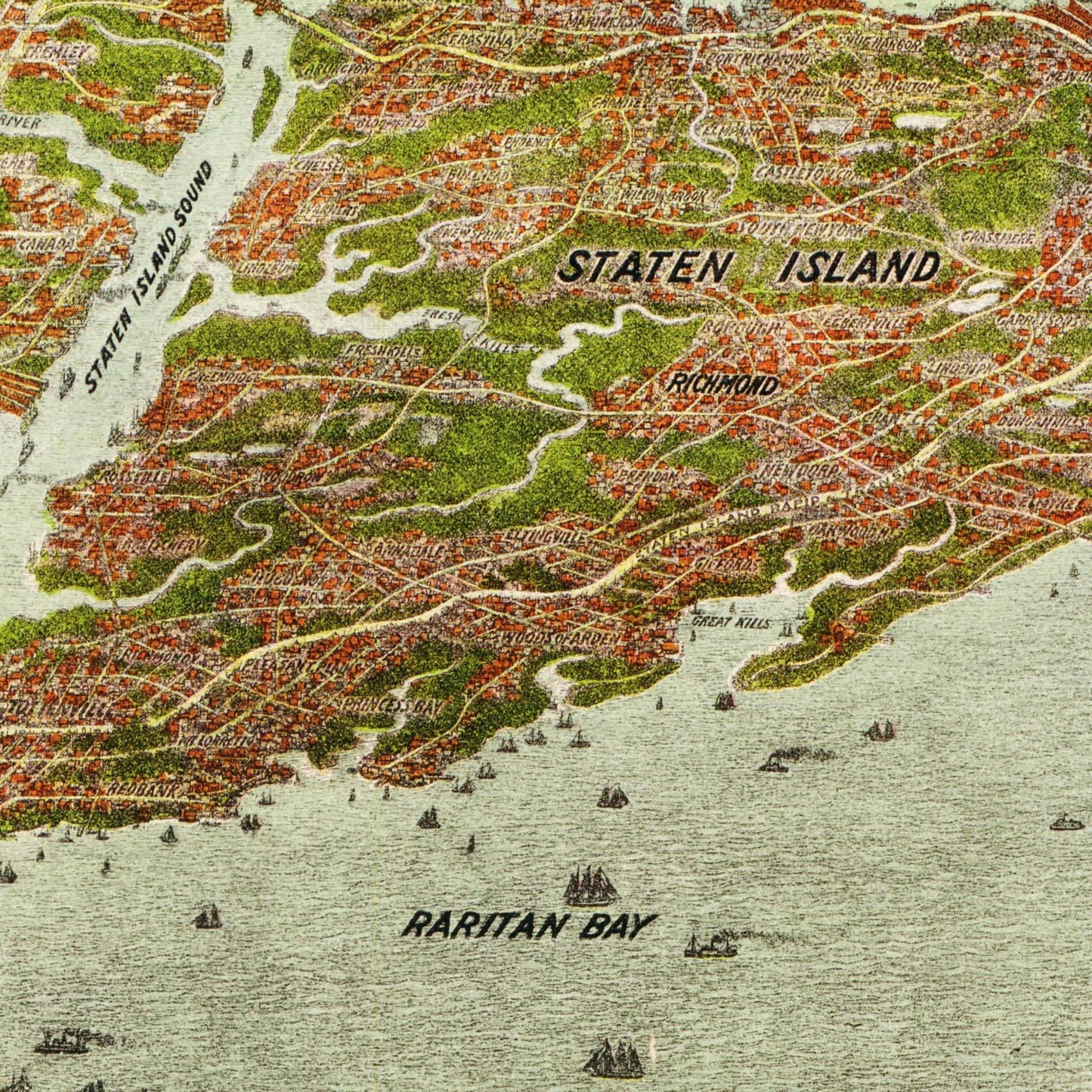 Historische Stadtansicht Greater New York City um 1912