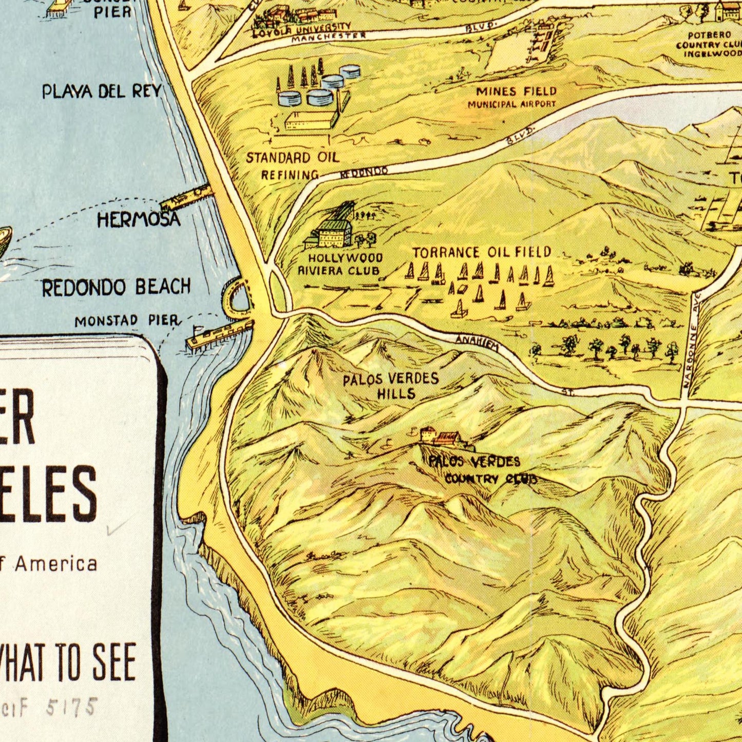 Historische Stadtansicht Greater Los Angeles um 1932