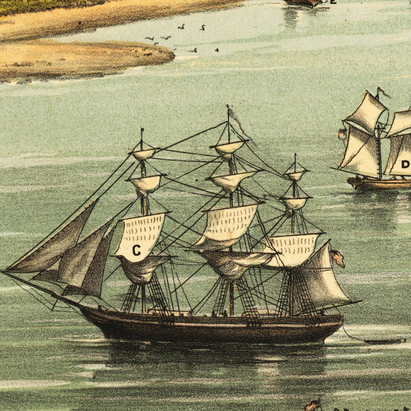 Historische Stadtansicht San Francisco um 1846