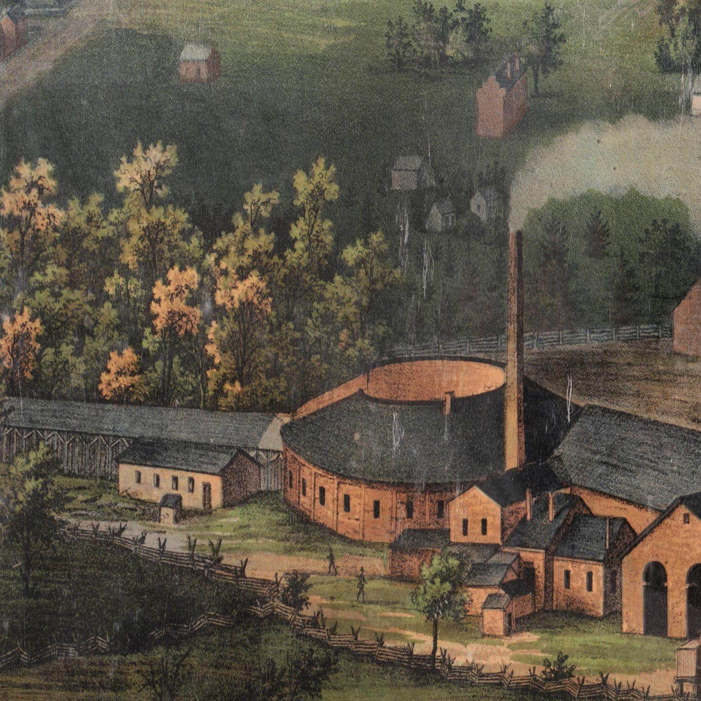 Historische Stadtansicht Columbus um 1861