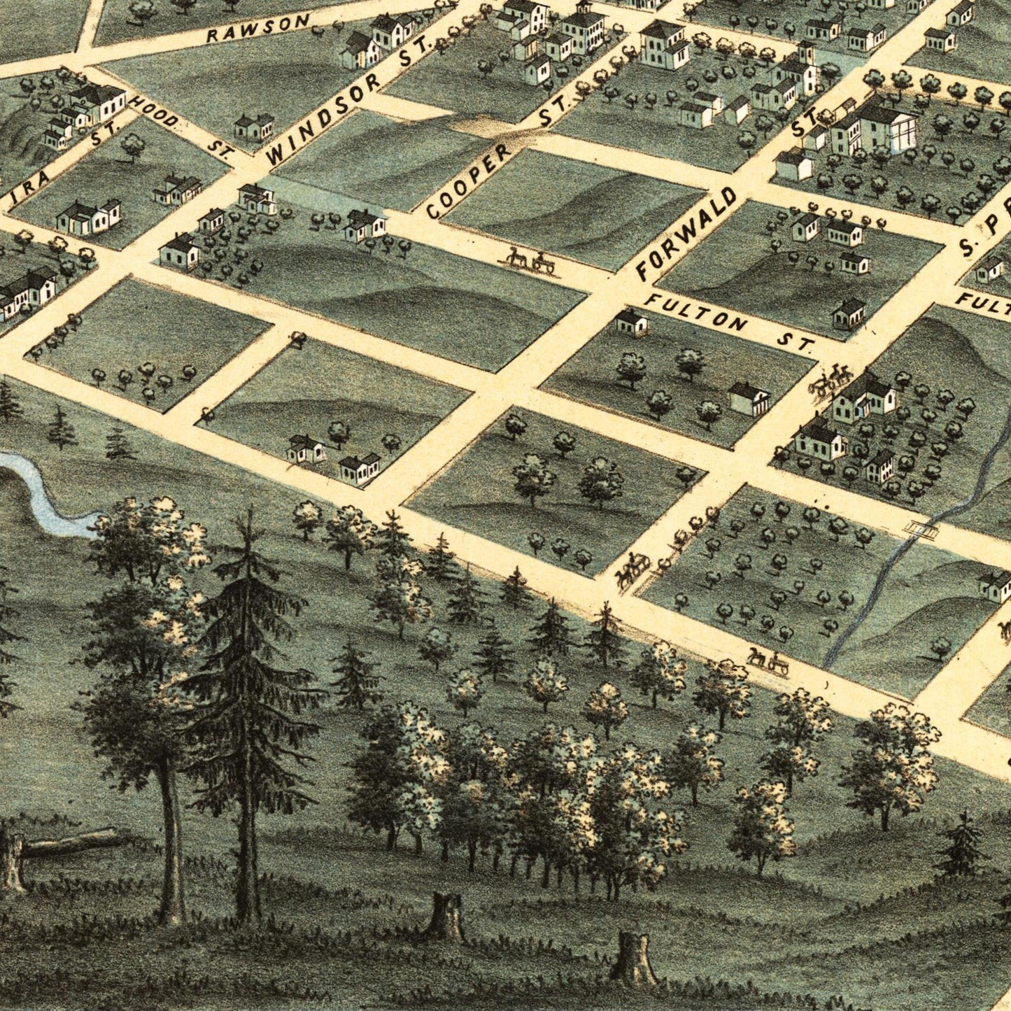 Historische Stadtansicht Atlanta um 1871