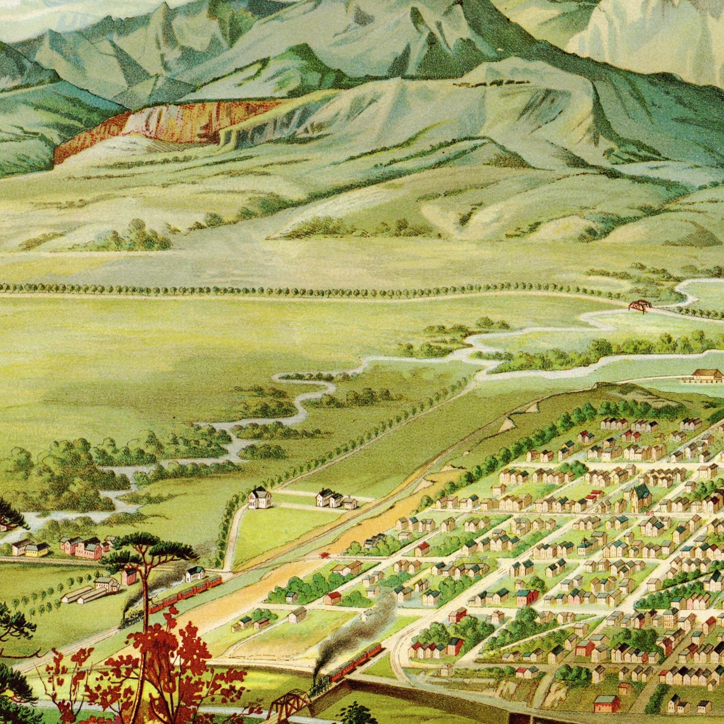 Historische Stadtansicht Colorado Springs um 1890