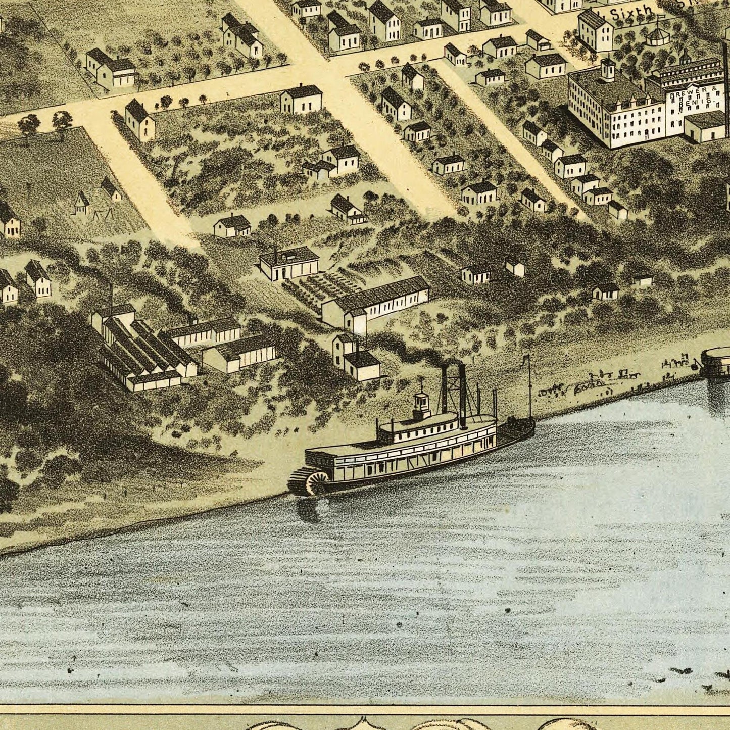 Historische Stadtansicht Omaha um 1868