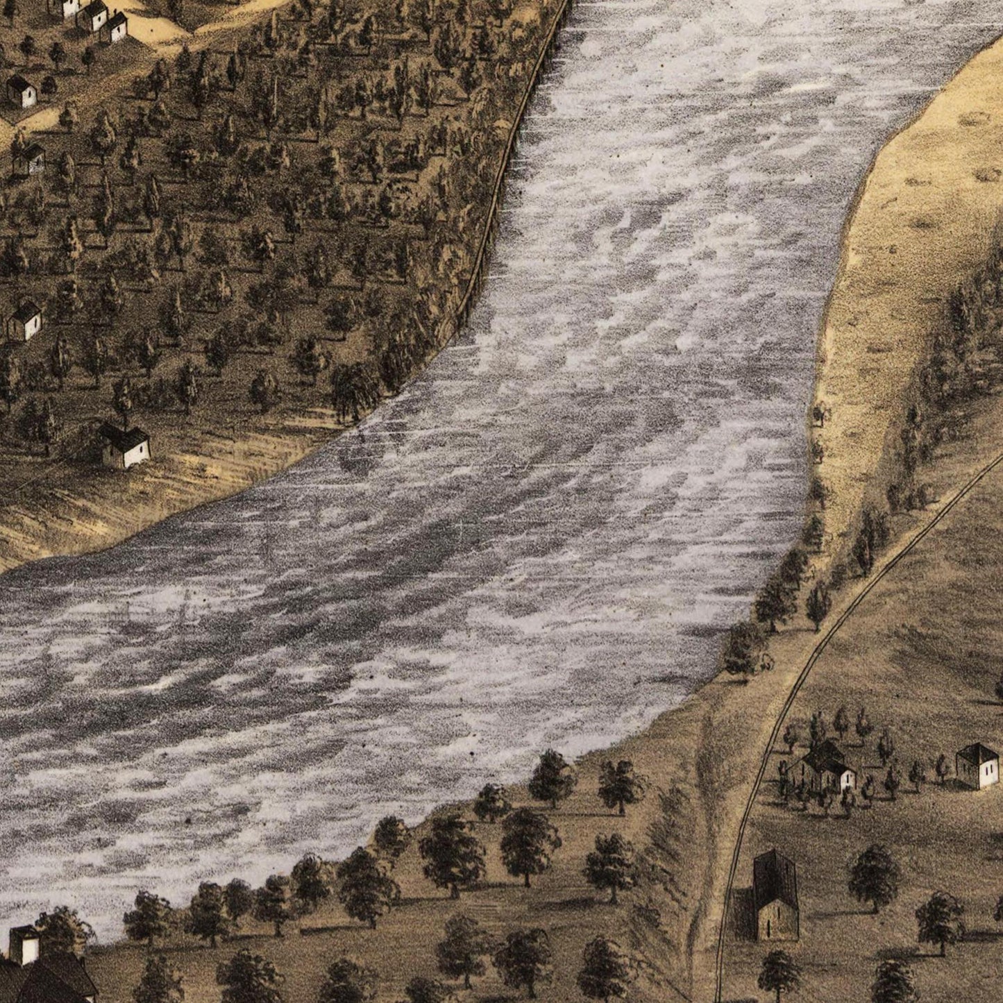 Historische Stadtansicht Minneapolis um 1867