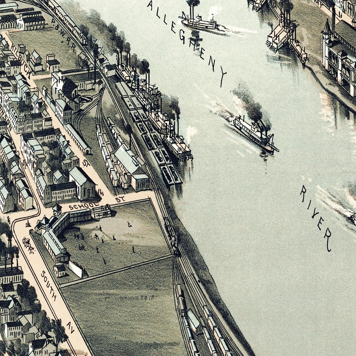 Historische Stadtansicht Pittsburgh um 1902