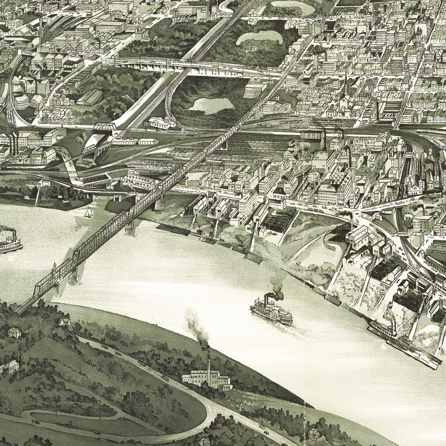 Historische Stadtansicht Cincinnati um 1900