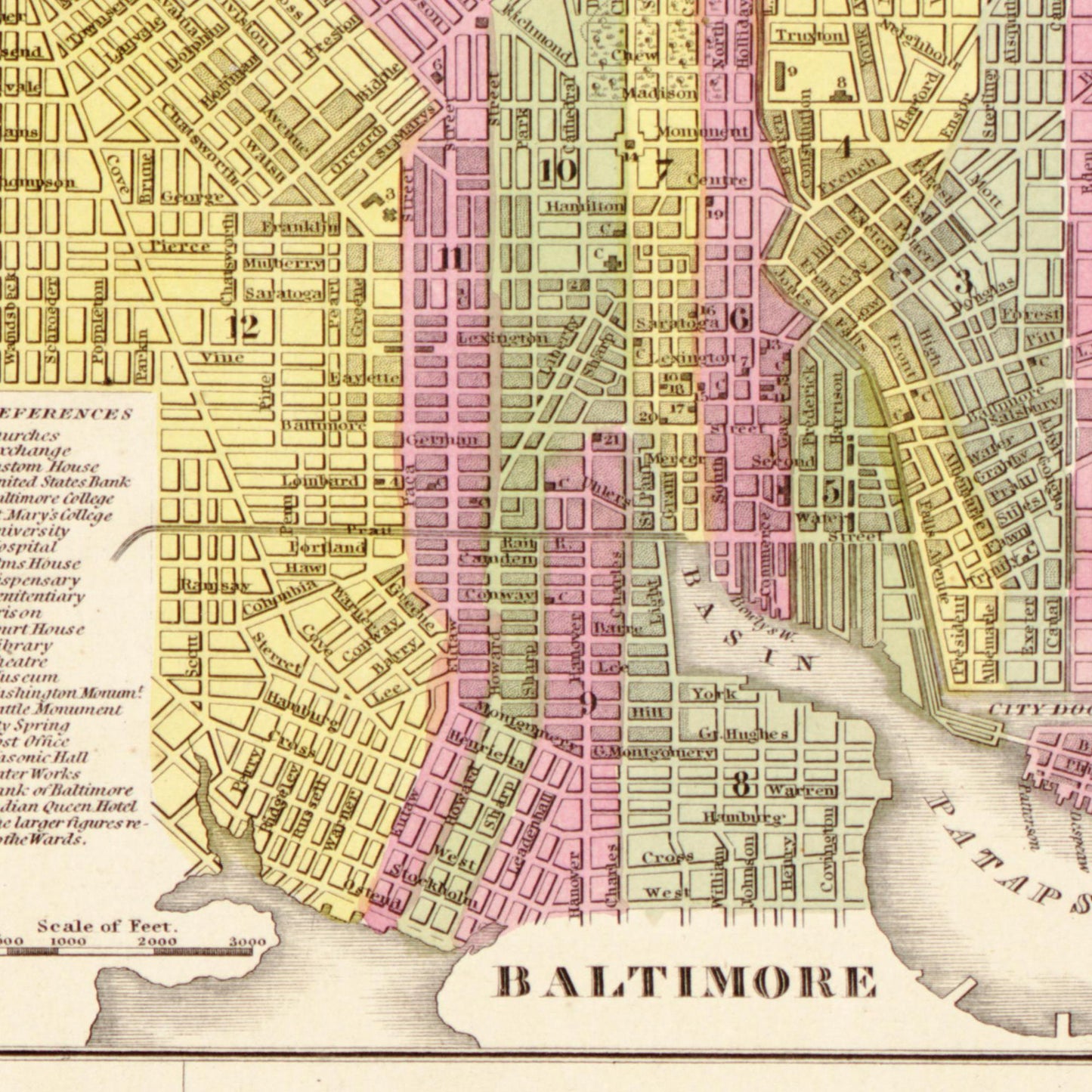Historische Landkarte Delaware & Maryland um 1849