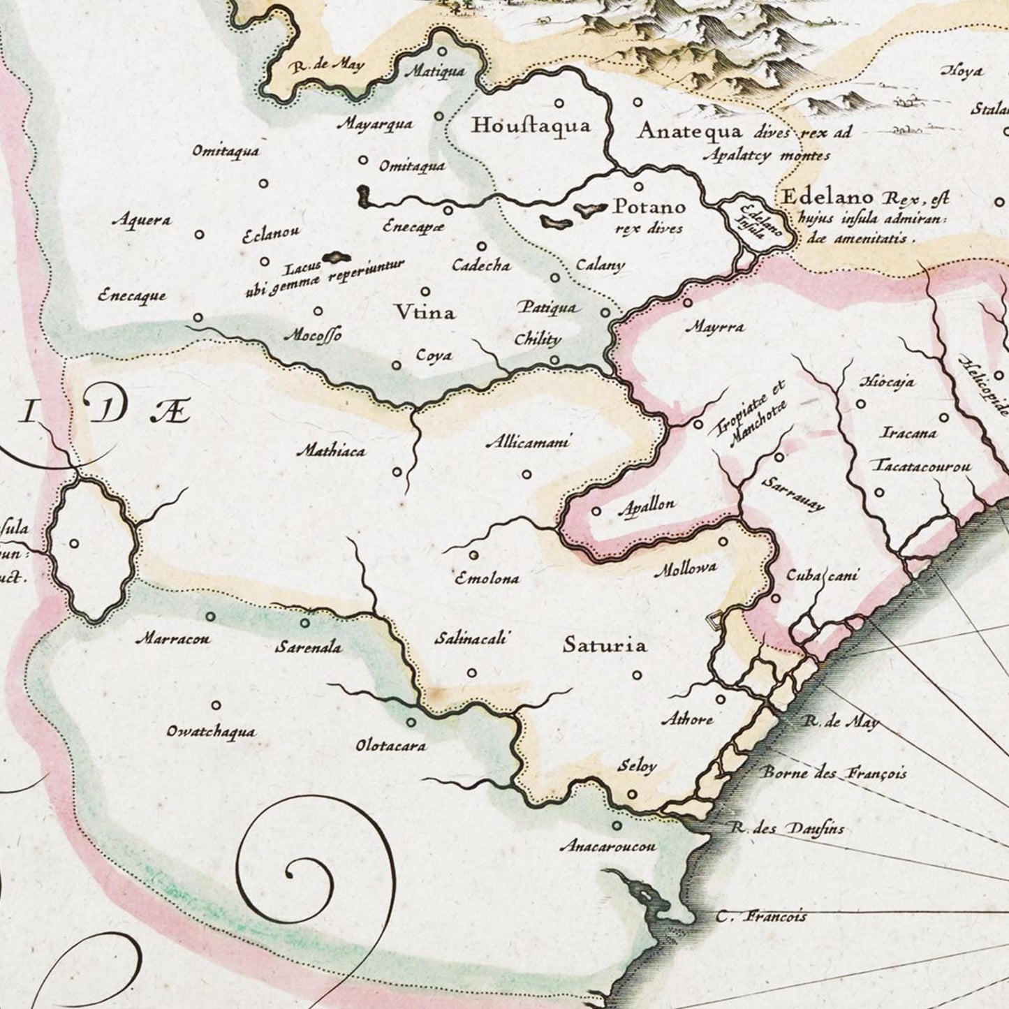 Historische Landkarte Kolonie Virginia um 1670