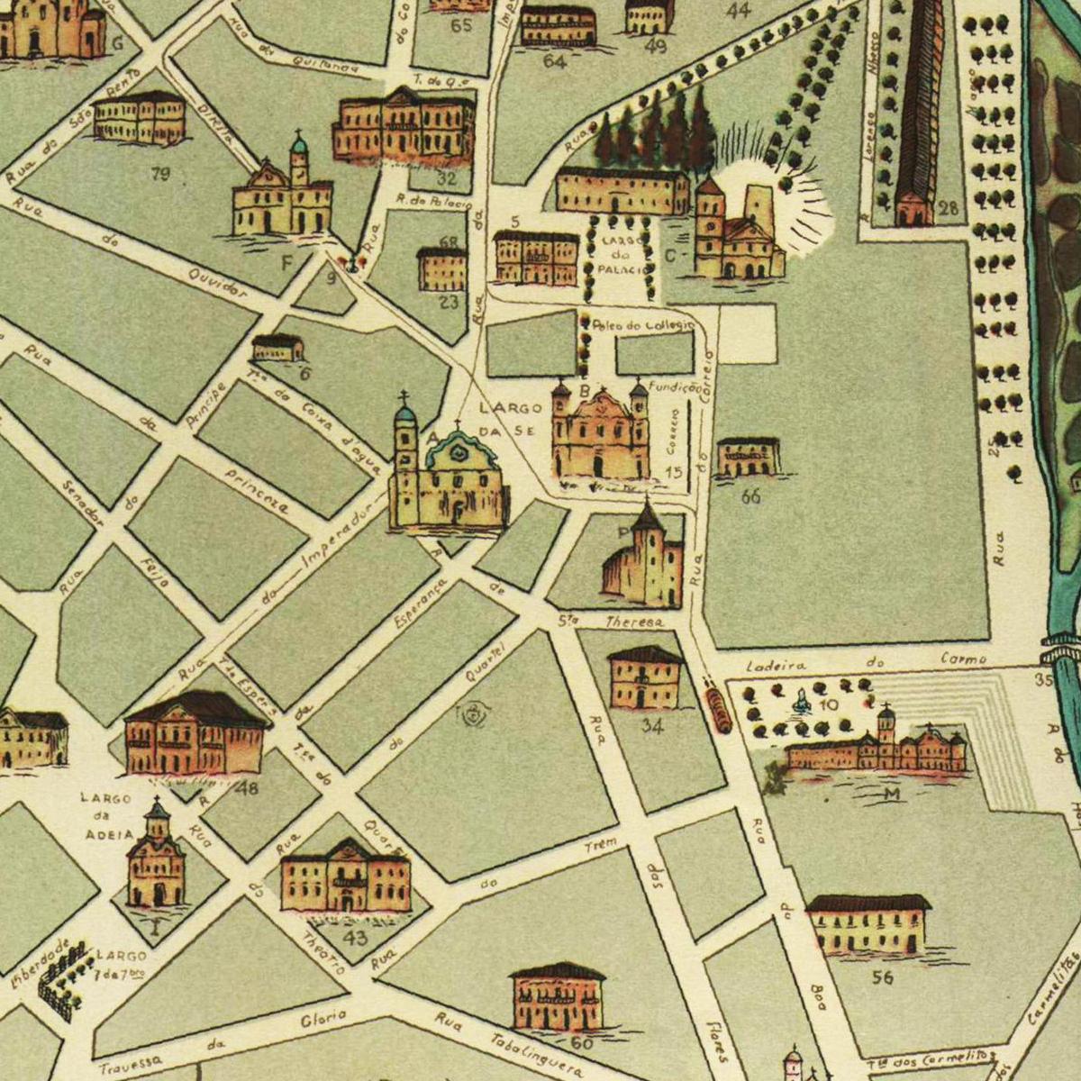 Historischer Stadtplan Sao Paulo um 1877