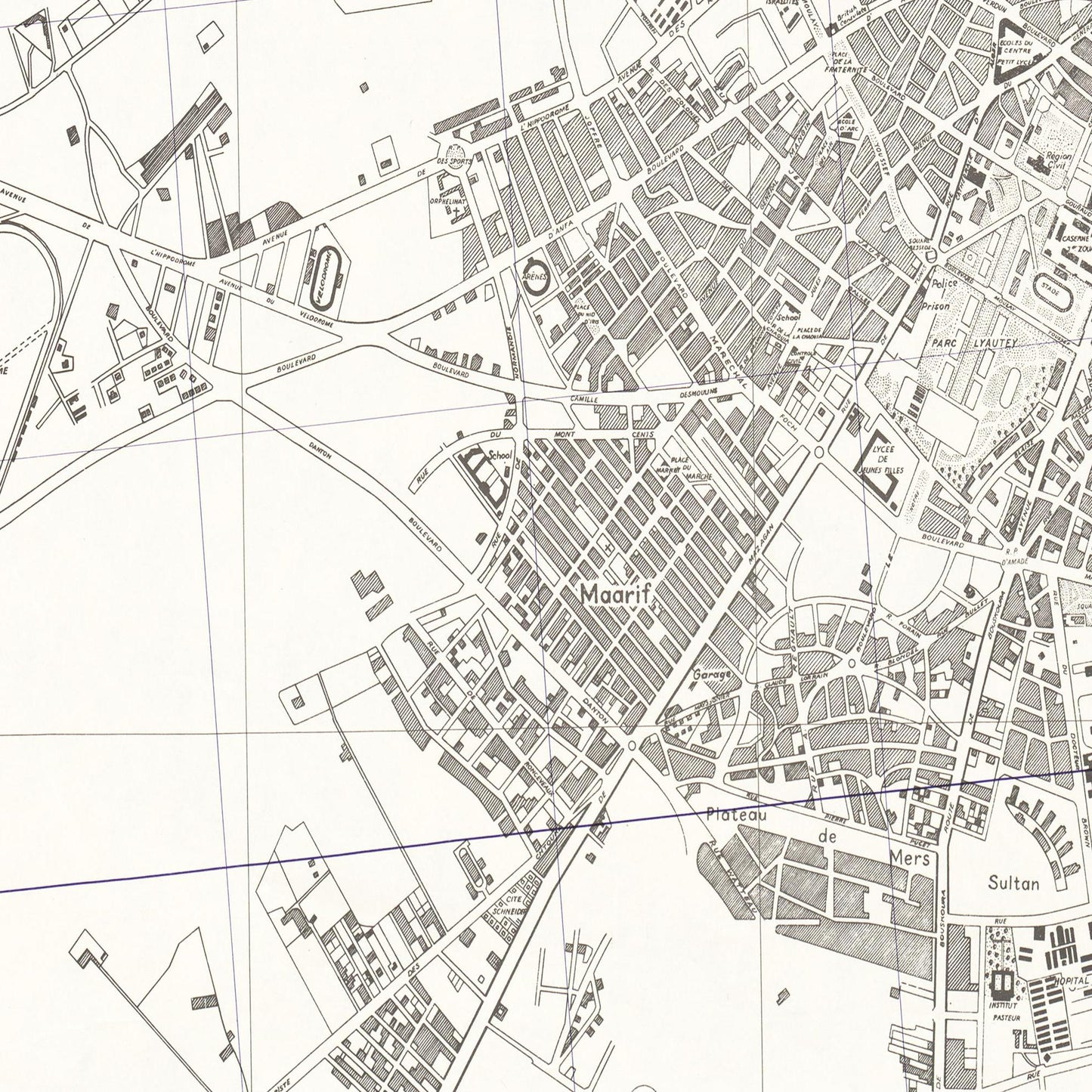 Historischer Stadtplan Casablanca um 1942