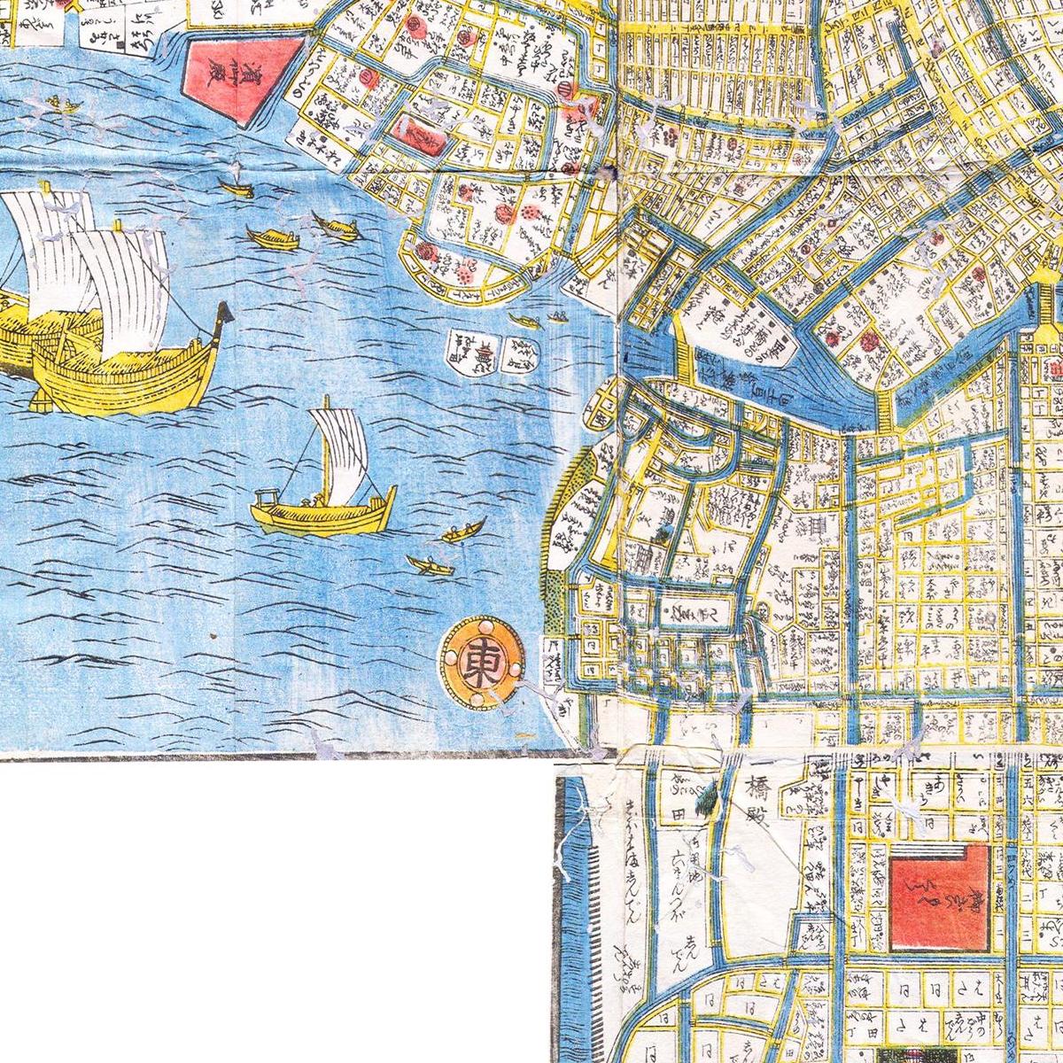 Historischer Stadtplan Tokio um 1849