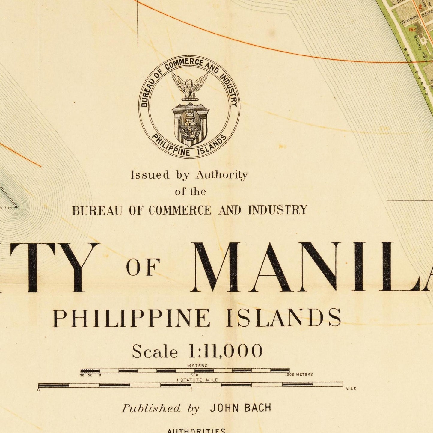 Historischer Stadtplan Manila um 1920