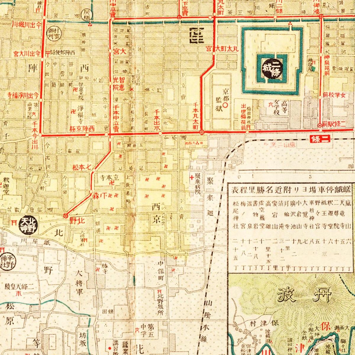 Historischer Stadtplan Kyoto um 1914
