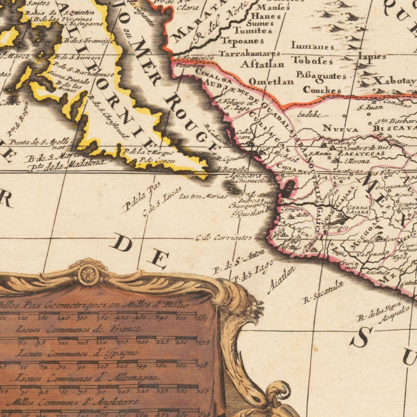 Historische Landkarte Nordamerika um 1694
