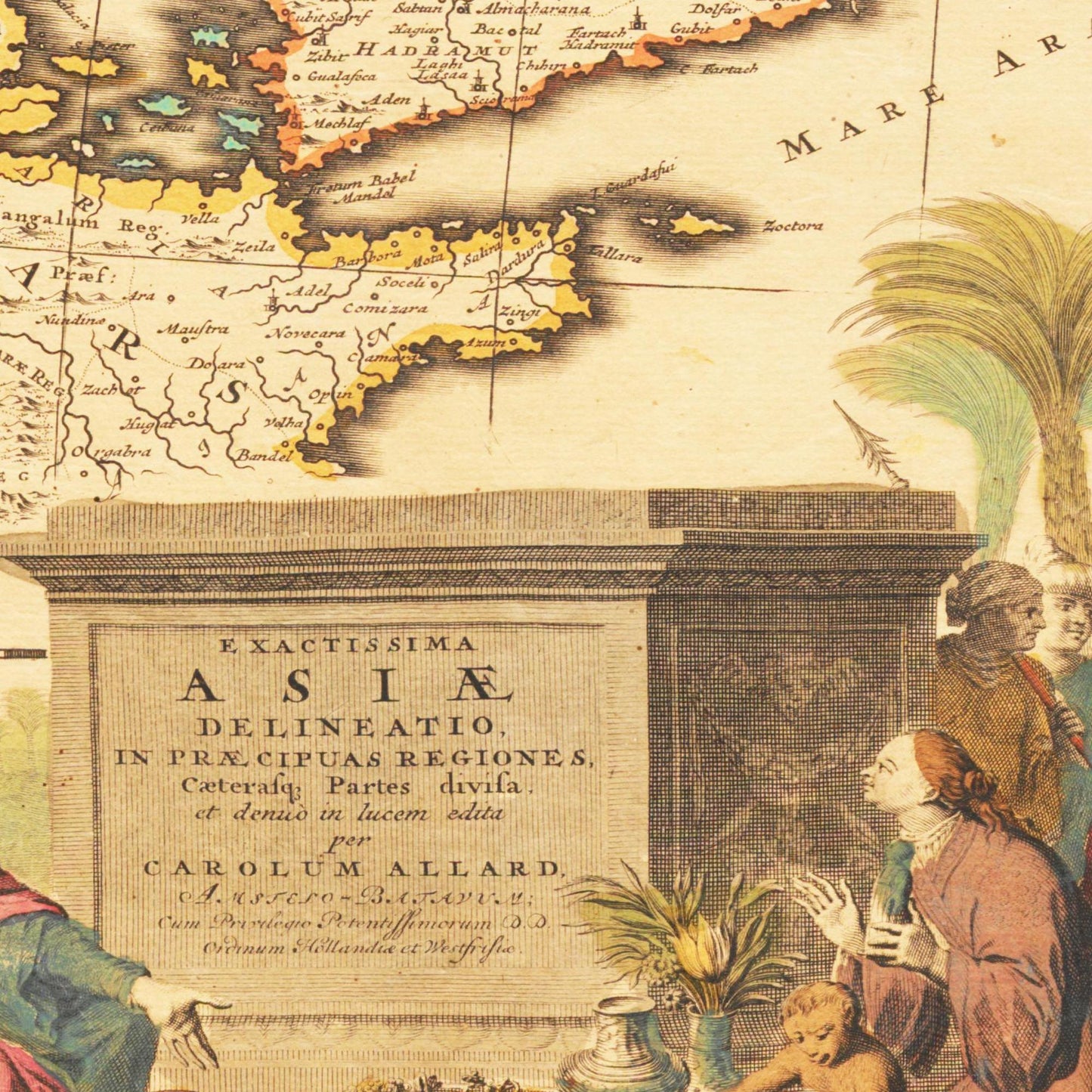 Historische Landkarte Asien um 1694