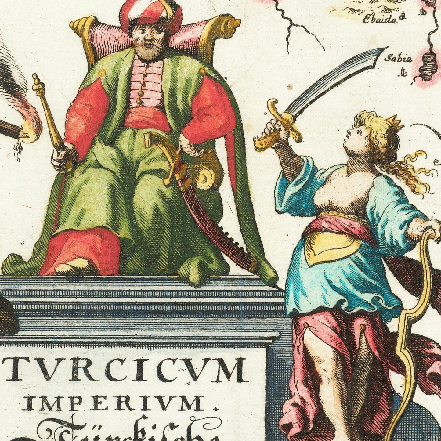 Historische Landkarte Naher Osten um 1636