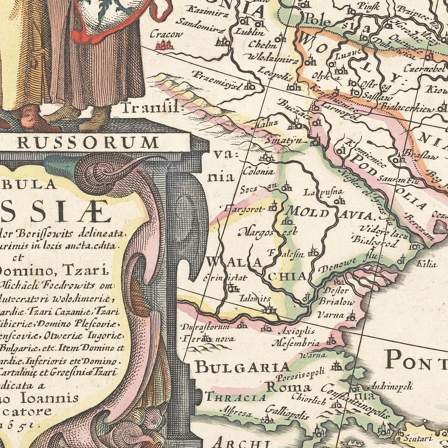 Historische Landkarte Russland um 1651