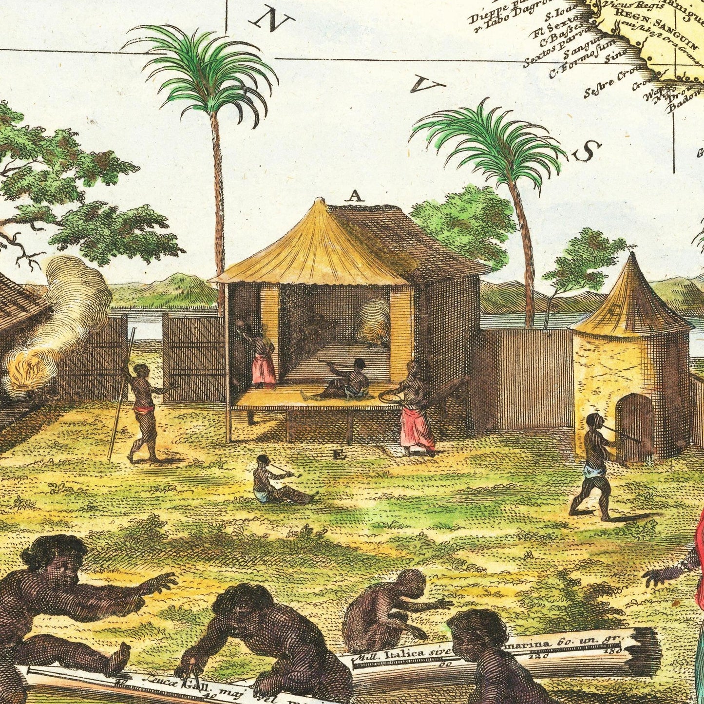 Historische Landkarte Westafrika um 1743