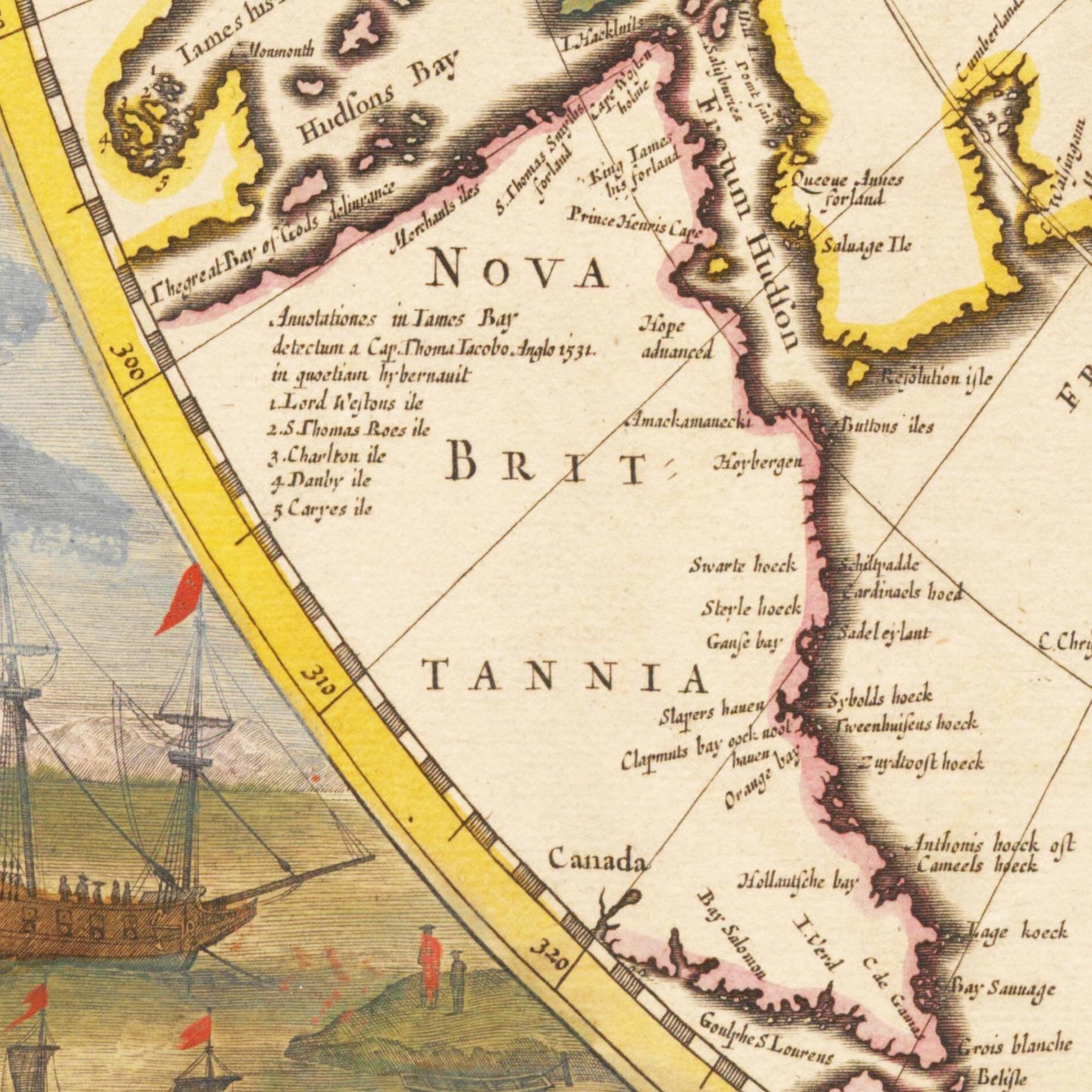 Historische Landkarte Arktis um 1694