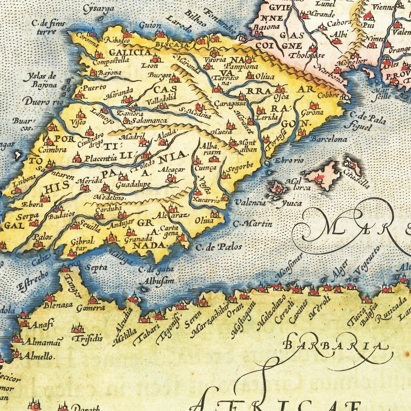 Historische Europakarte um 1570