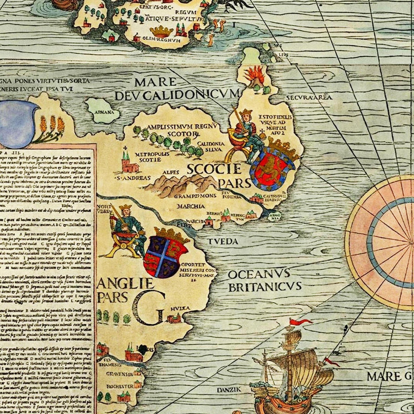 Historische Landkarte Nordeuropa um 1539