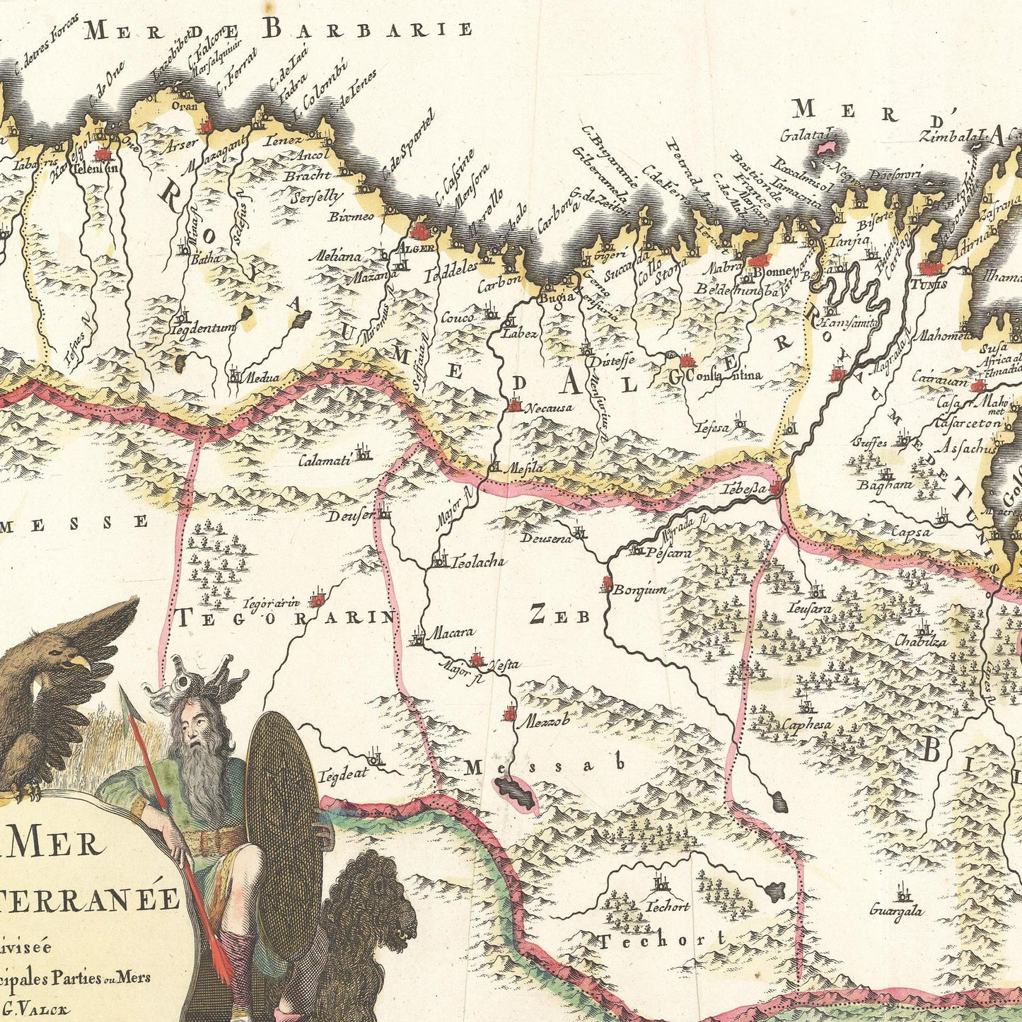 Historische Landkarte Südeuropa um 1700