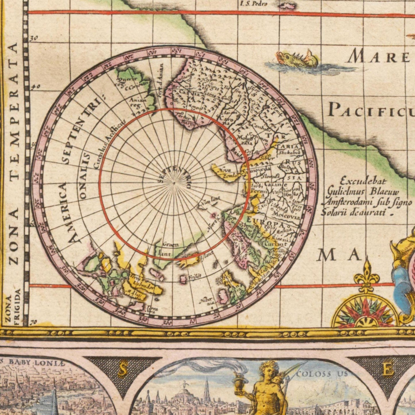Historische Weltkarte um 1635