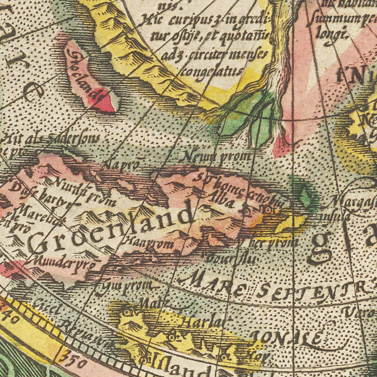 Historische Landkarte Arktis um 1609