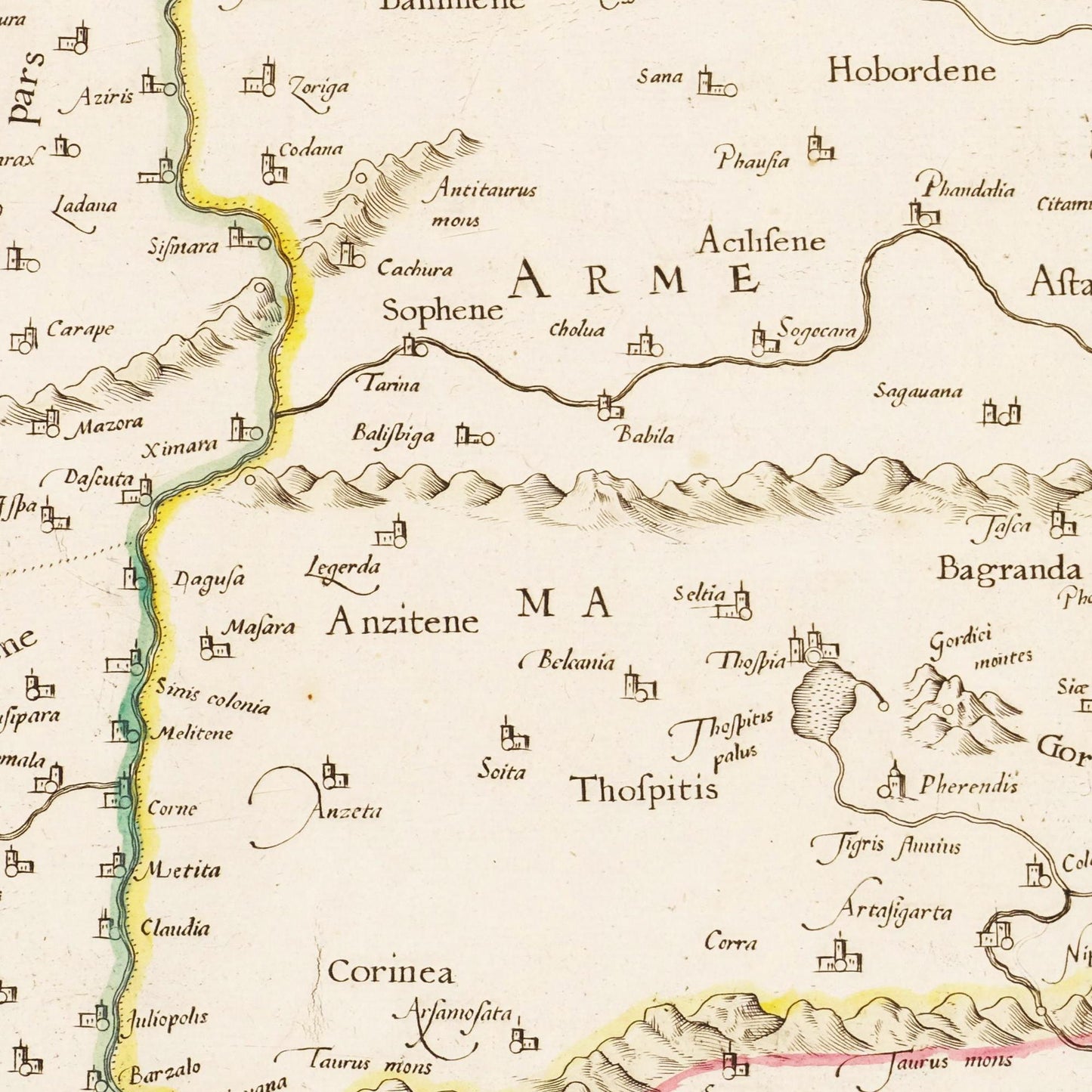 Historische Landkarte Kaukasus um 1704