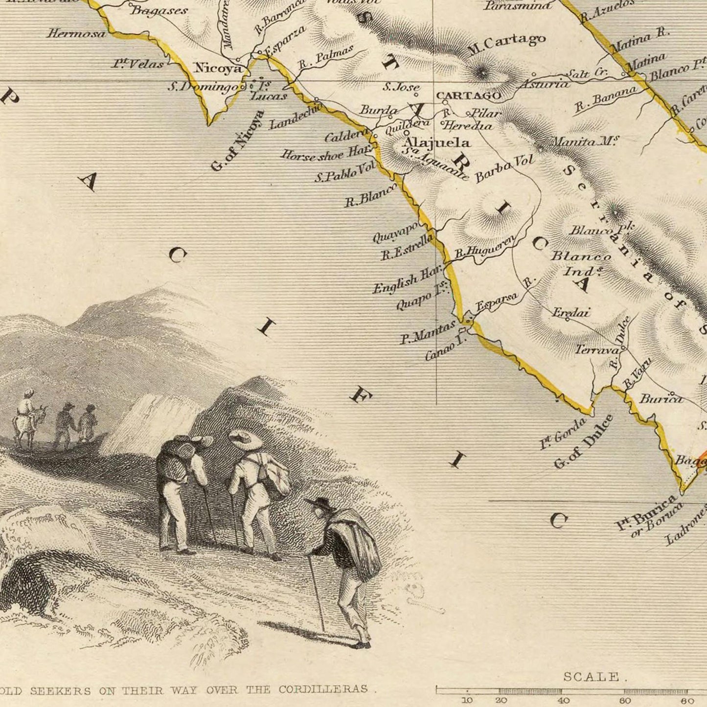 Historische Landkarte Panama um 1850