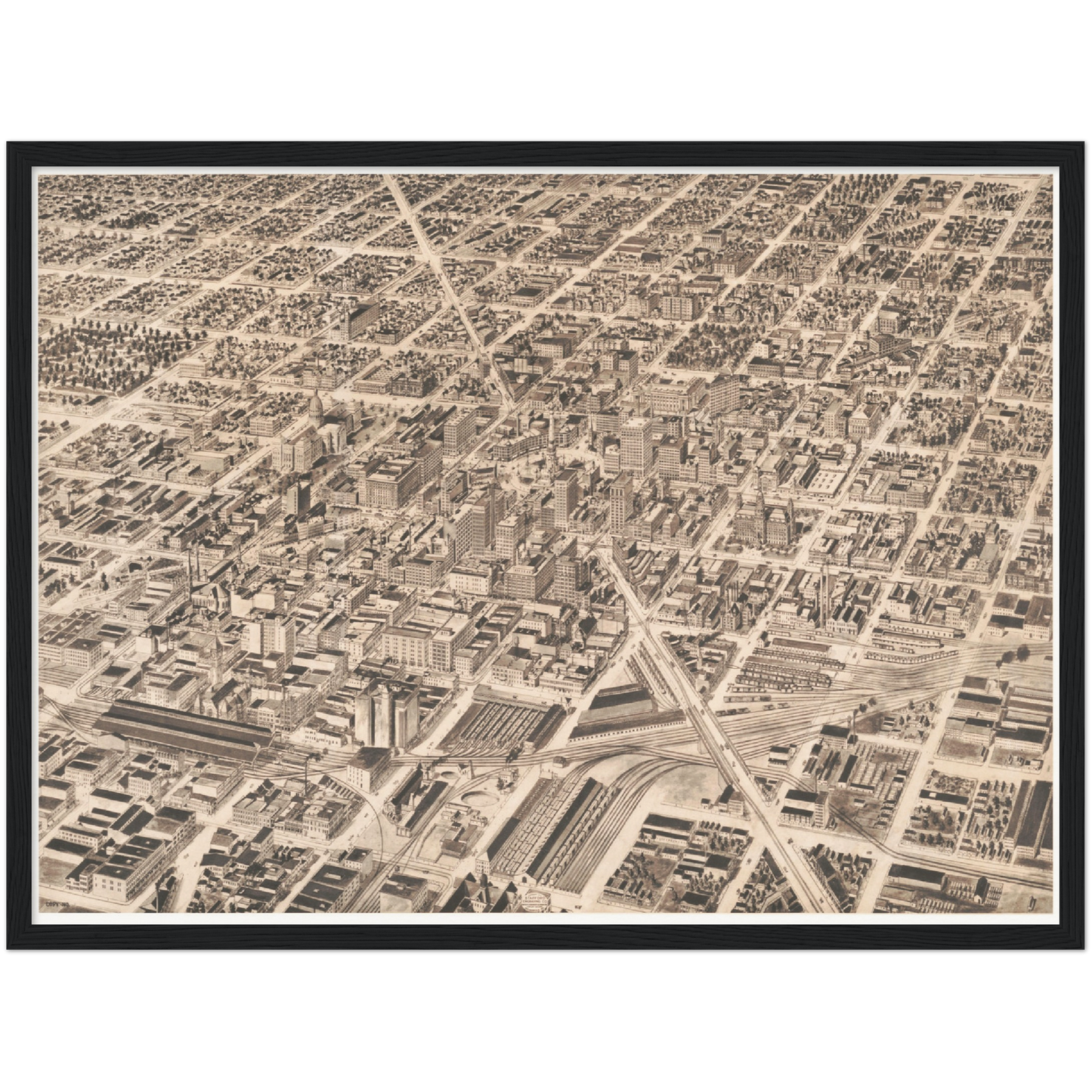 Historische Stadtansicht Indianapolis um 1913