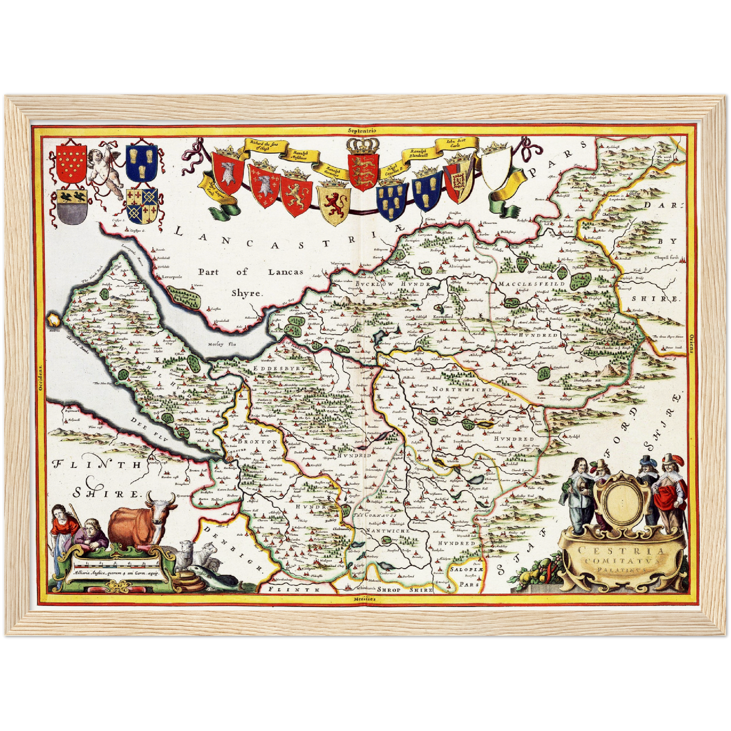 Historische Landkarte Cheshire um 1646